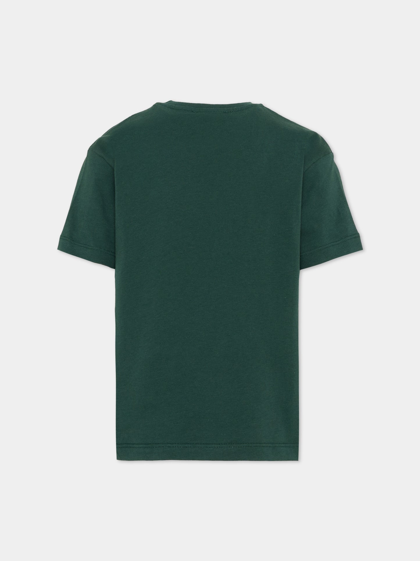 T-Shirt verde per bambino con logo,Msgm Kids,F6MSJUTH017 MS095