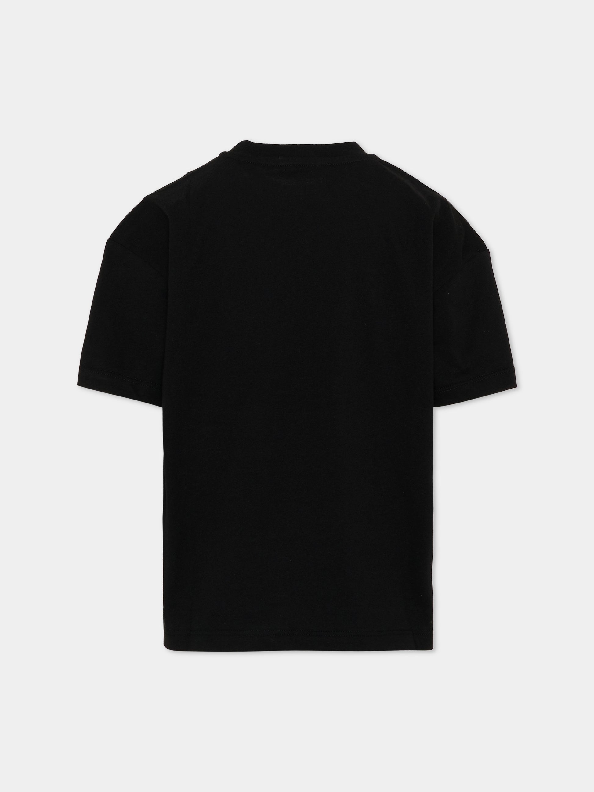 T-Shirt nera MSGM per bambini con logo,Msgm Kids,F6MSJUTH038 110