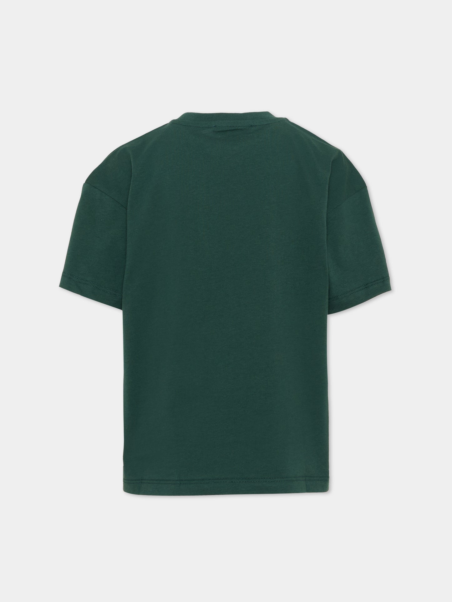 T-Shirt verde MSGM per bambini con logo,Msgm Kids,F6MSJUTH038 MS095