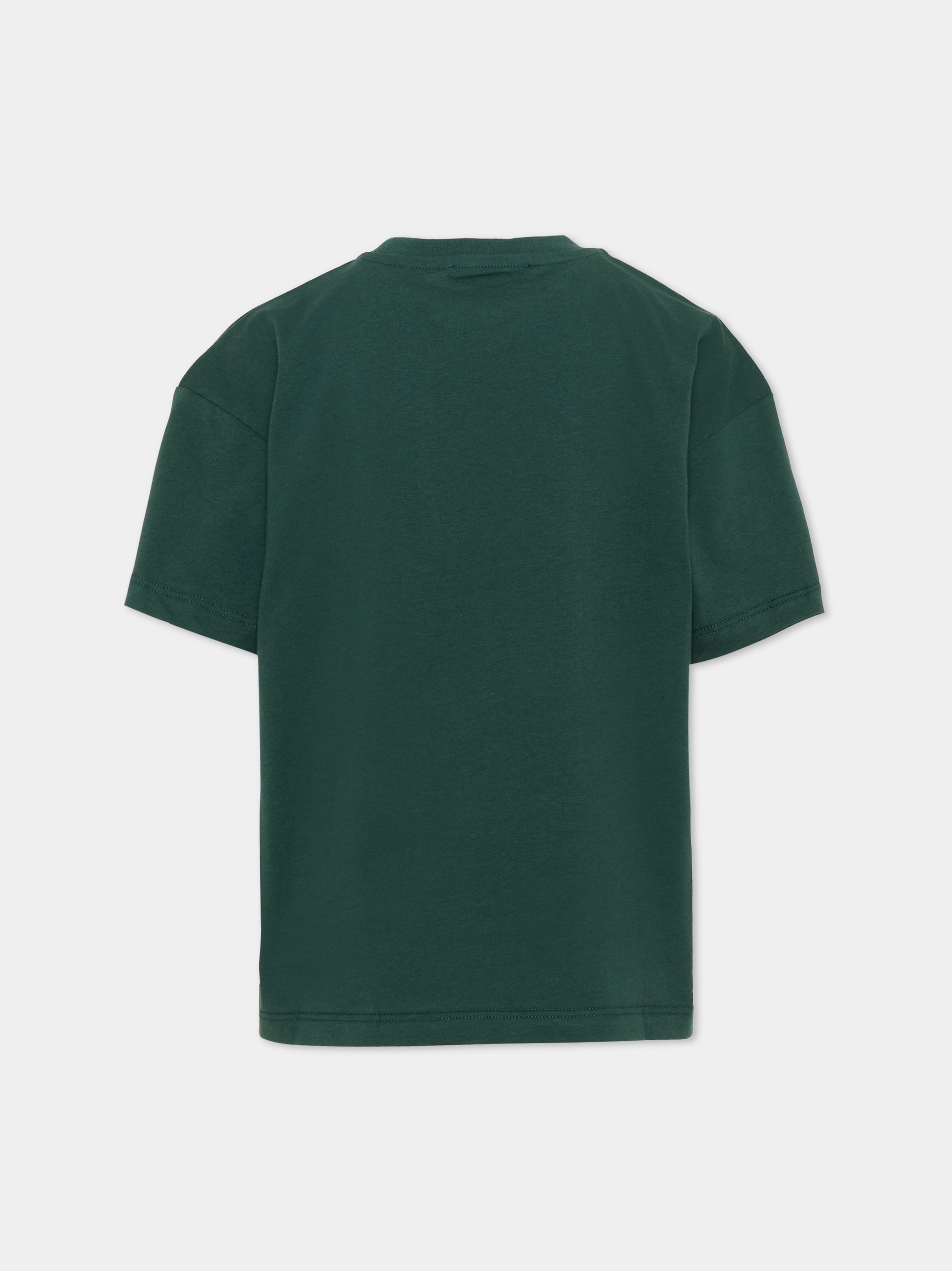 T-Shirt verde MSGM per bambini con logo,Msgm Kids,F6MSJUTH038 MS095