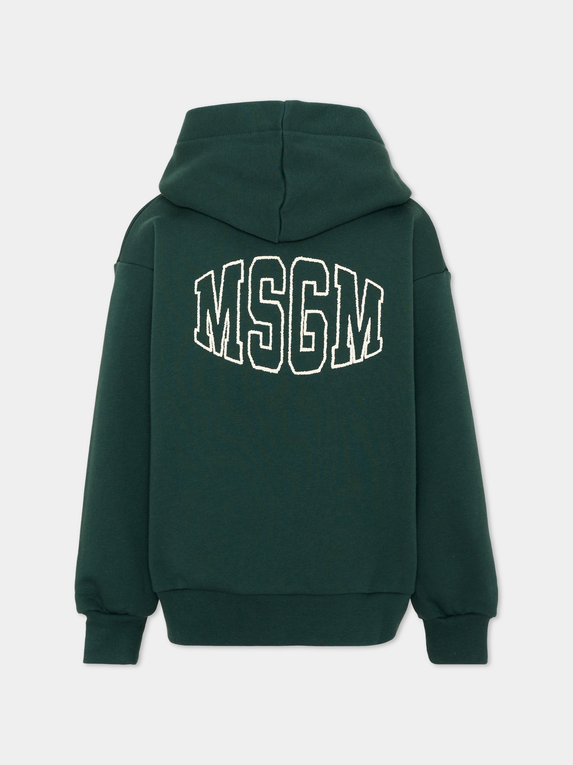Felpa verde per bambini con logo,Msgm Kids,F6MSJUZH035 MS095