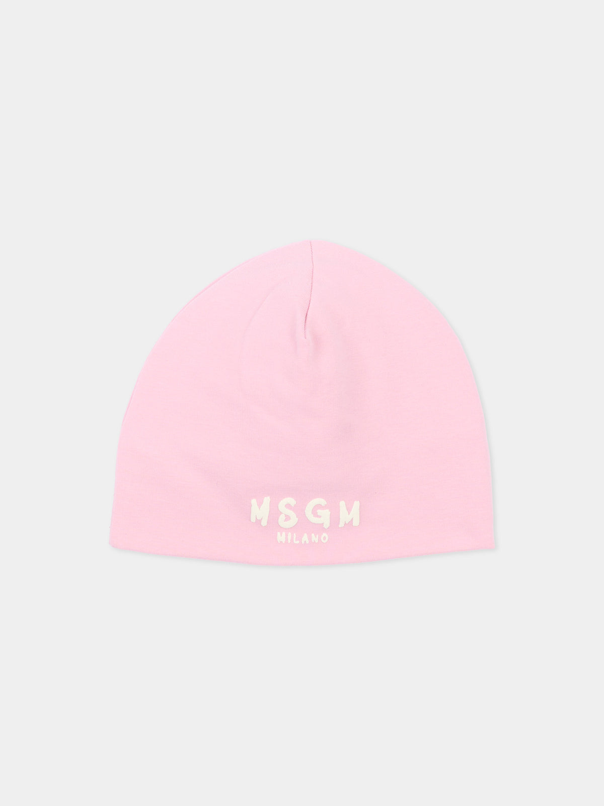Berretto rosa per neonata con logo,Msgm Kids,F6MSUNHT348 MS090