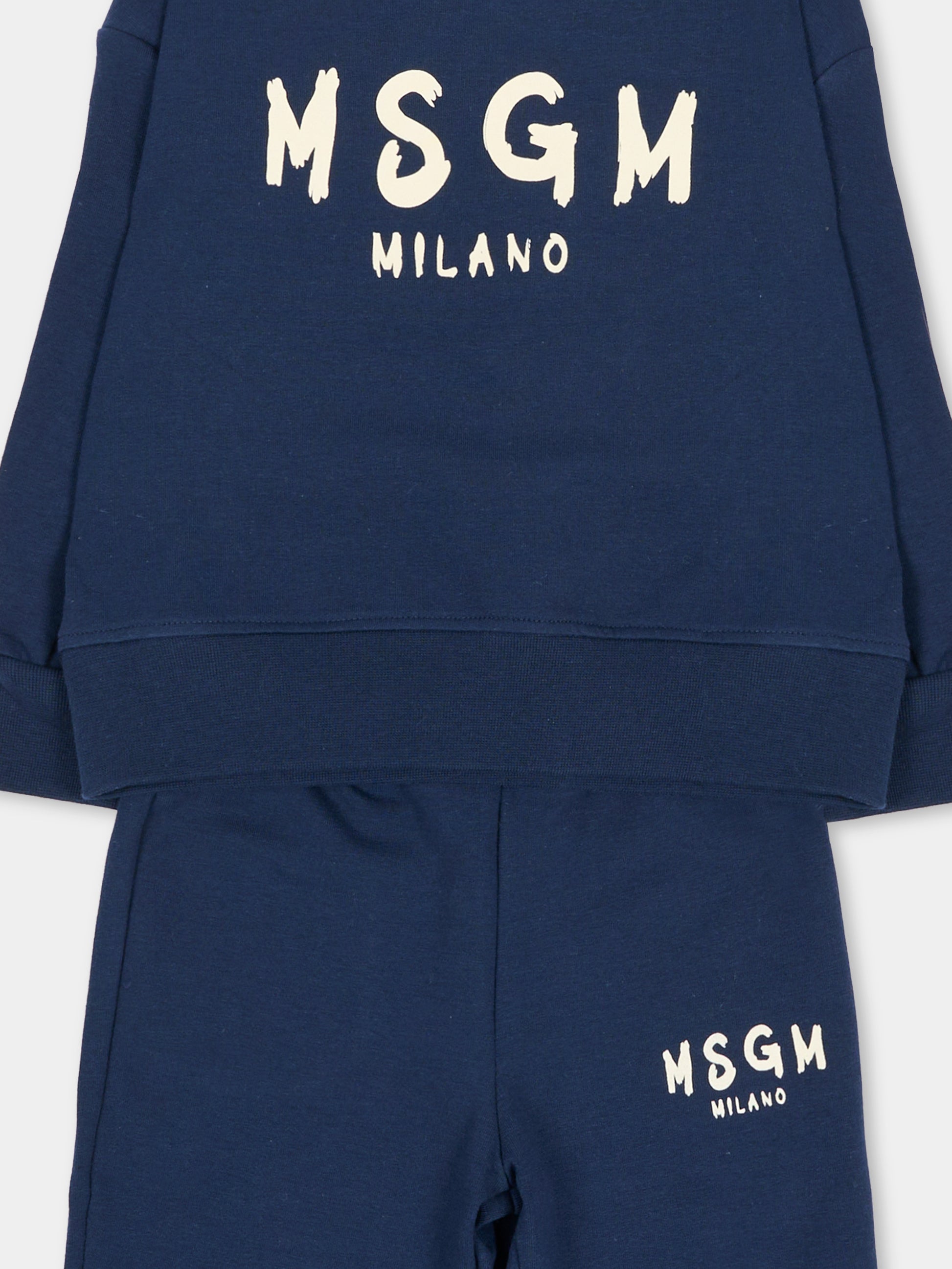 Completo sportivo lungo blu per neonati,Msgm Kids,F6MSUNTP347 MS032