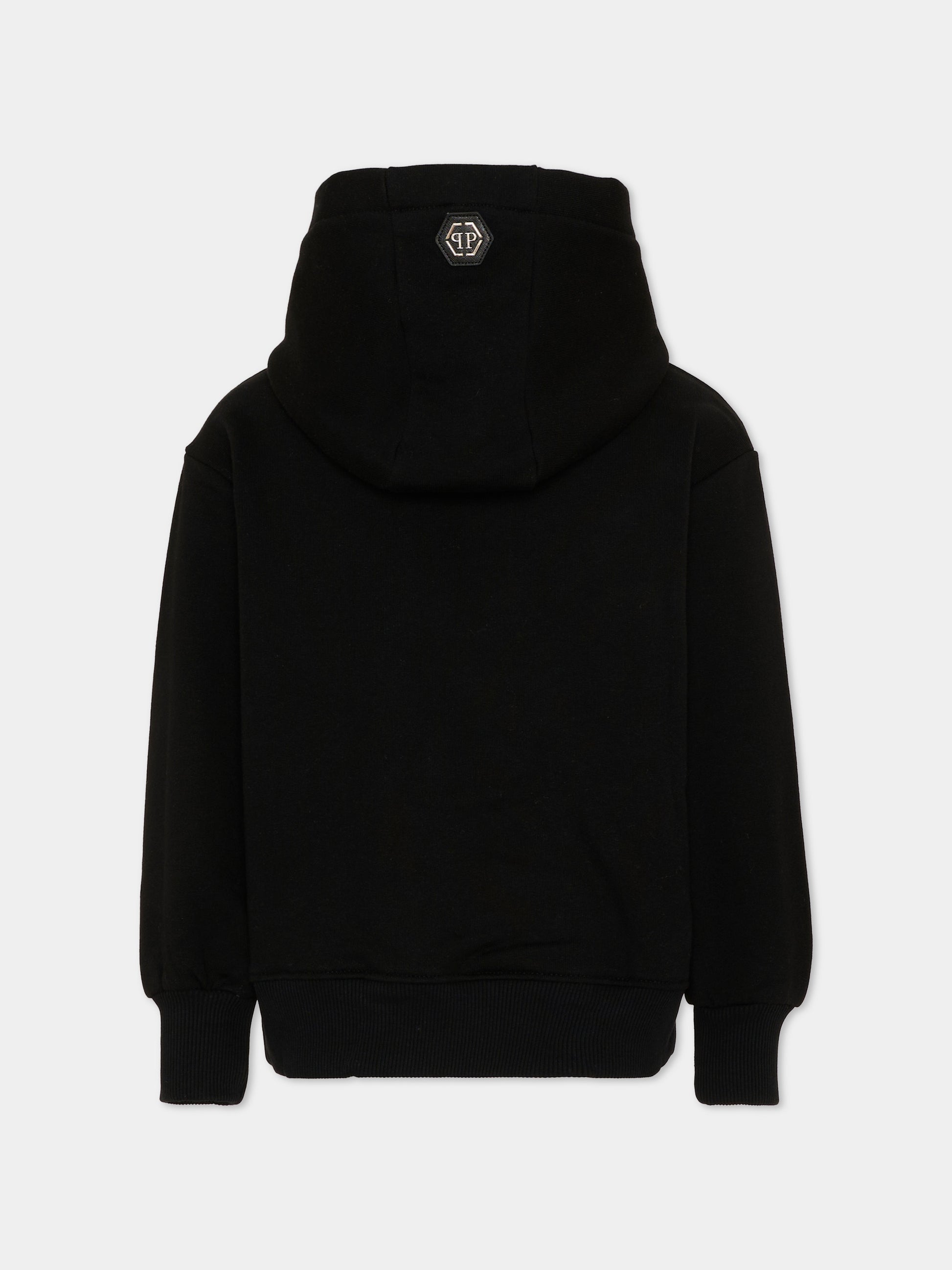 Felpa nera per bambino con logo,Philipp Plein Junior,F6PHJBHS122 110