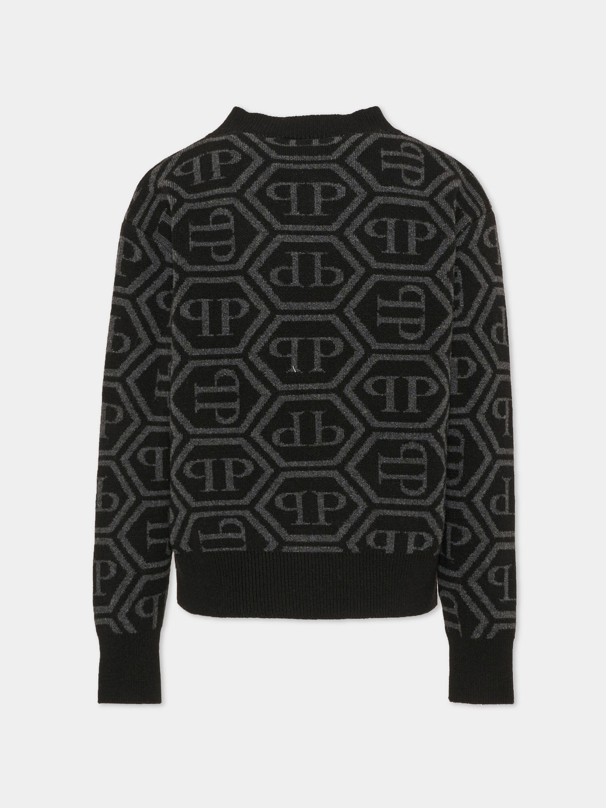 Maglione nero per bambino con monogram,Philipp Plein Junior,F6PHJBJP140 110