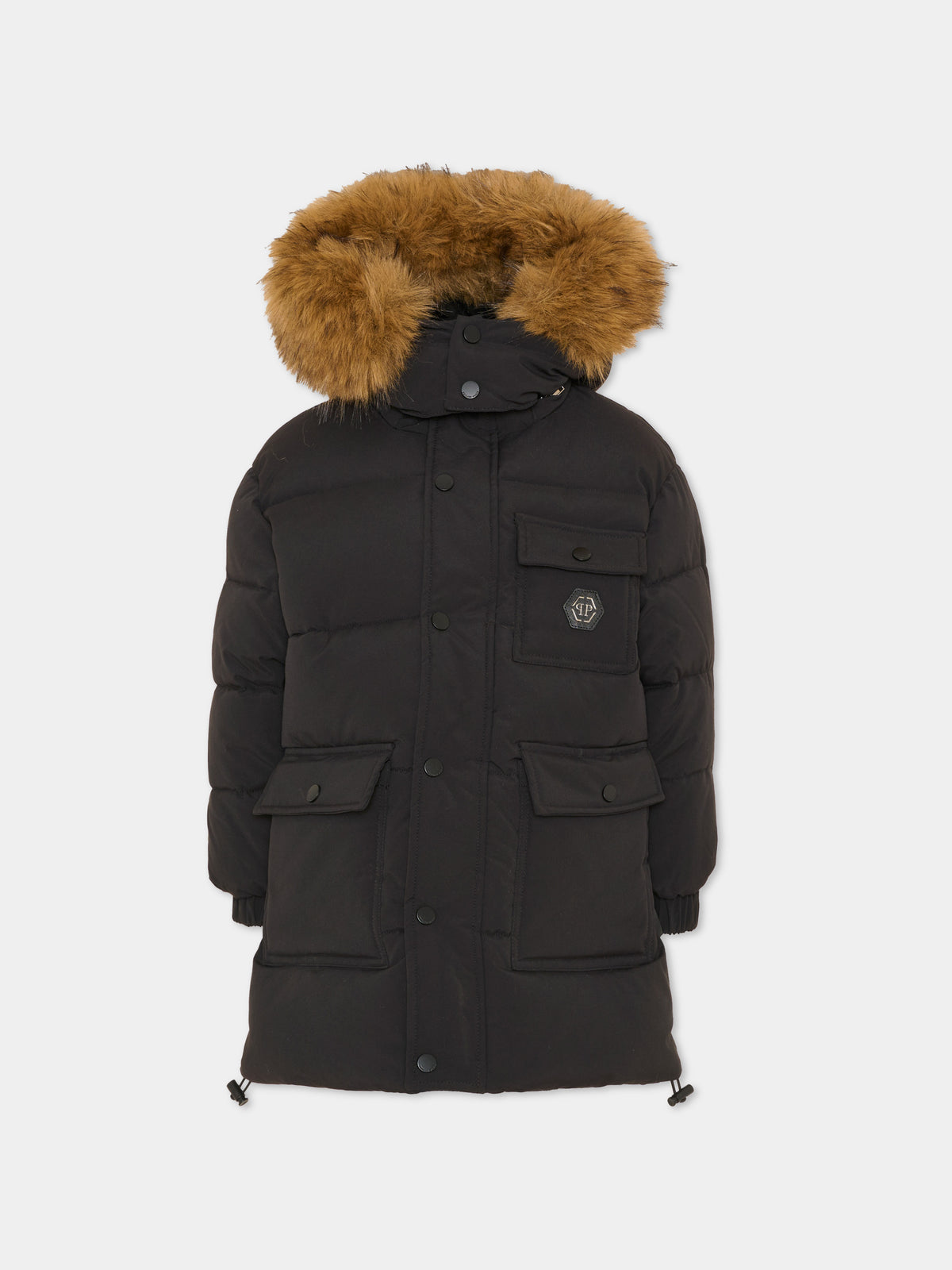 Piumino nero con cappuccio per bambino,Philipp Plein Junior,F6PHJBPF076 110