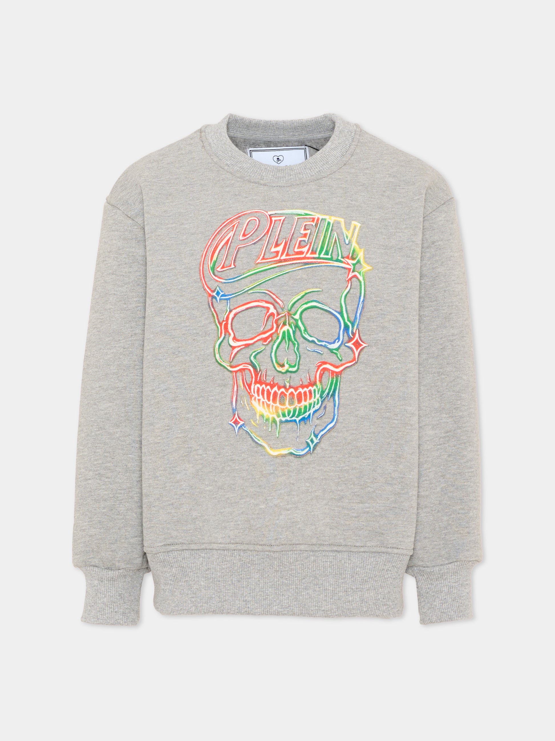Felpa grigia per bambino con logo,Philipp Plein Junior,F6PHJBSW166 107