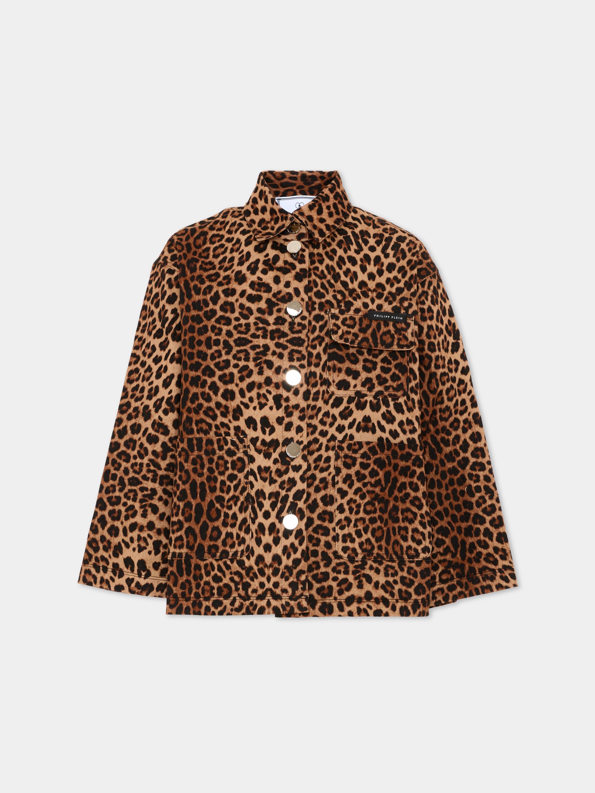 Camicia a manica lunga per bamnbina animalier,Philipp Plein Junior,F6PHJGSI059 200