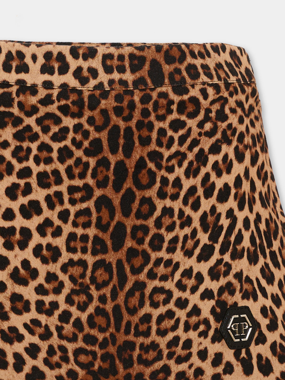 Gonna marrone per bambina animalier,Philipp Plein Junior,F6PHJGSK060 200
