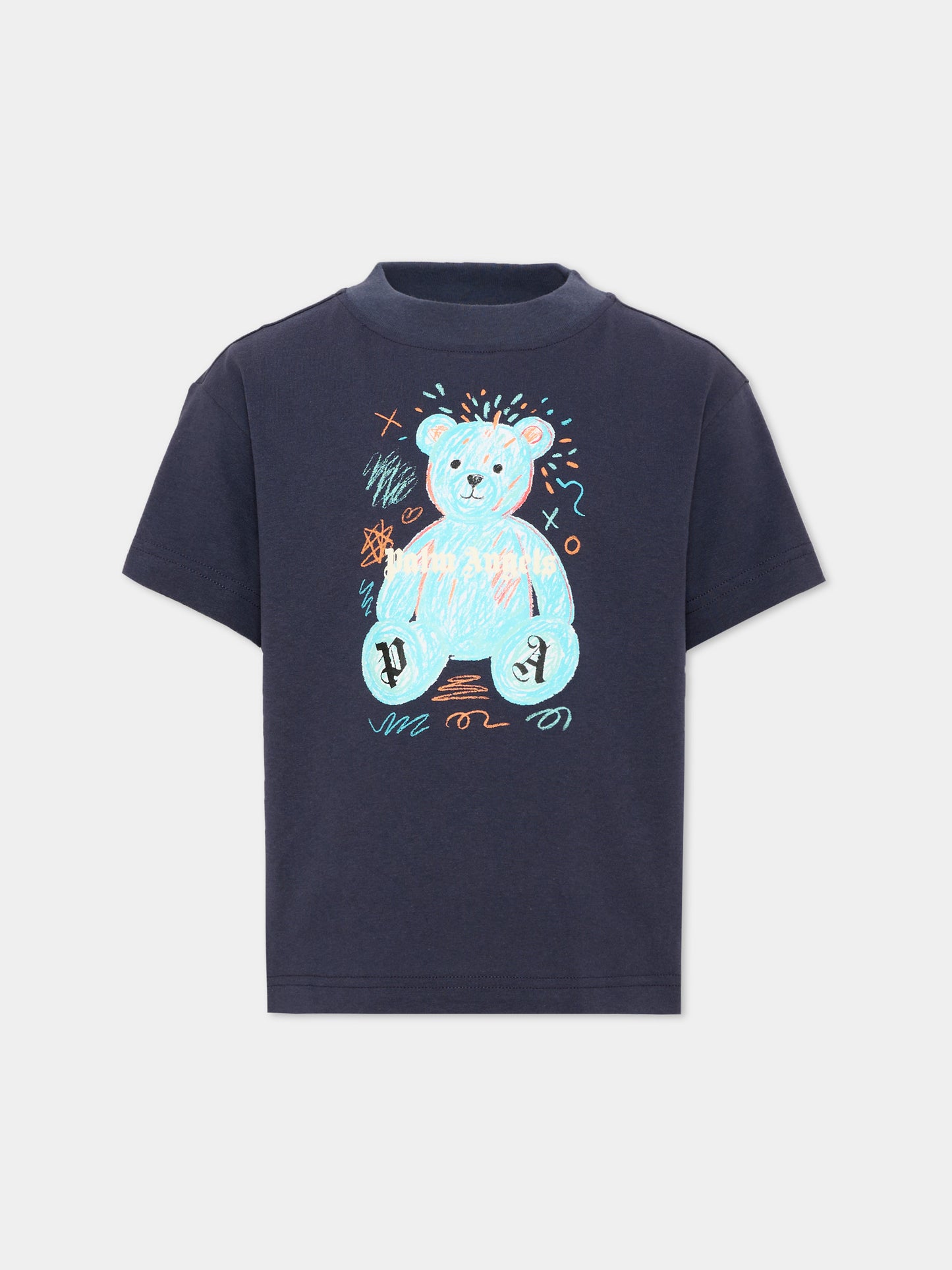 T-shirt blu per bambino con Teddy Bear,Palm Angels,F6PAJBTH103 1528