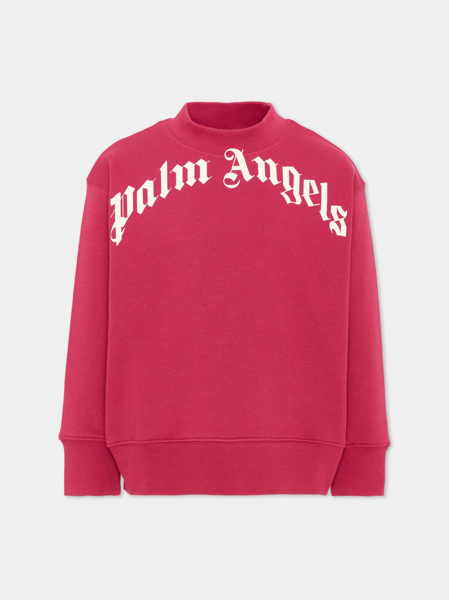 Felpa fucsia per bambina con logo,Palm Angels,F6PAJGSW033 402