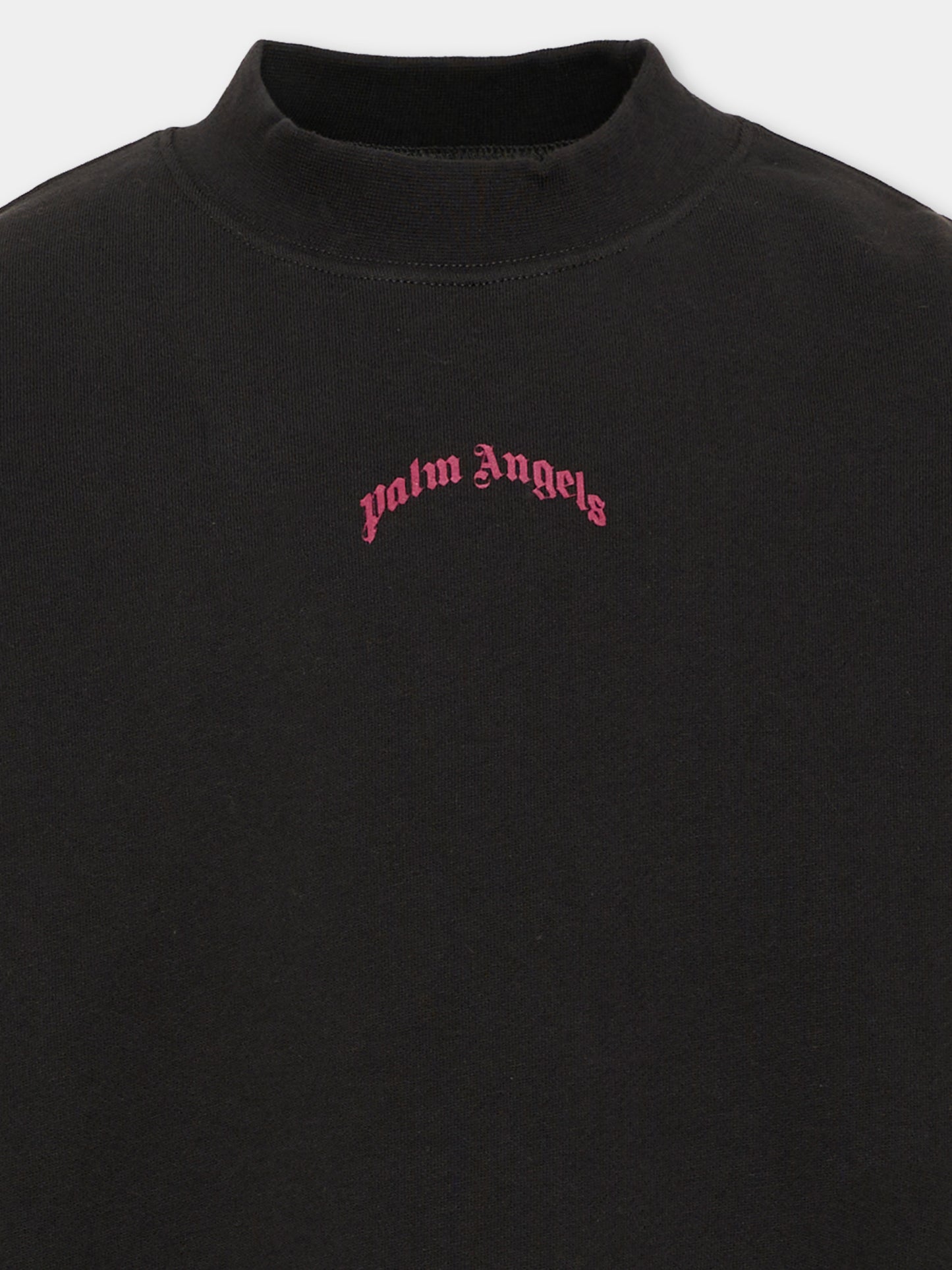 Felpa nera per bambina con logo,Palm Angels,F6PAJGSW143 110