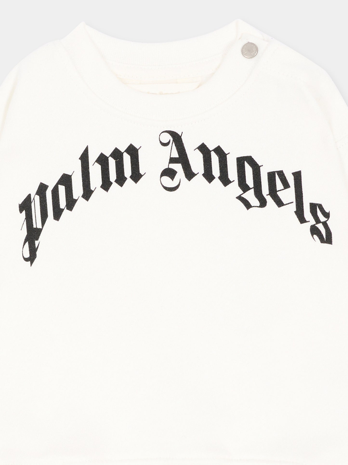 Felpa avorio per neonato con logo,Palm Angels,F6PANBSW176 412