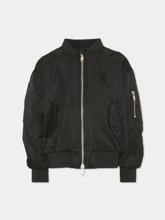 Bomber nero per bambino con logo,County Of Milan Kids,F6CMJBBO008 110