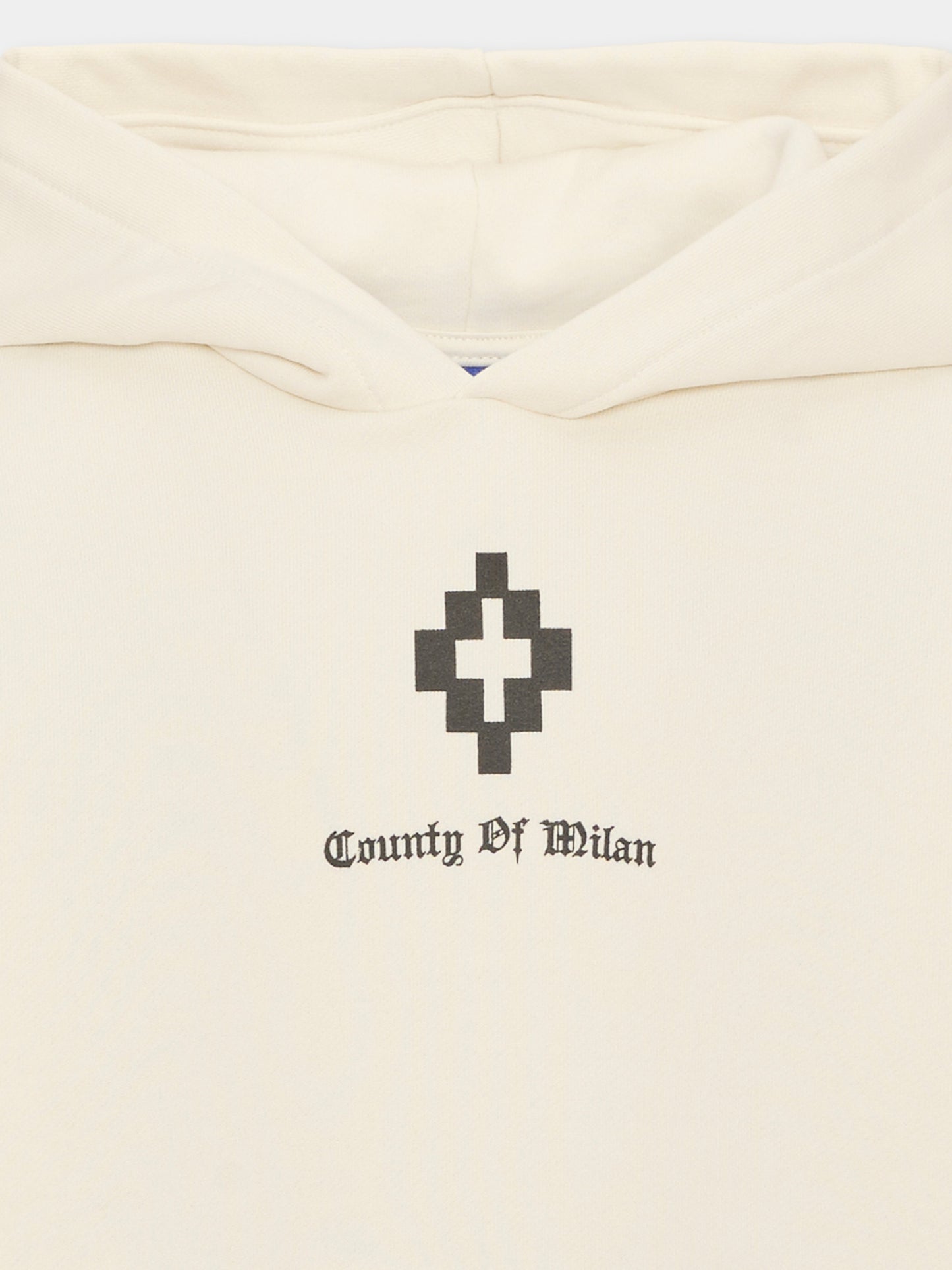 Felpa con cappuccio avorio per bambino  con logo,County Of Milan Kids,F6CMJBHS013 412