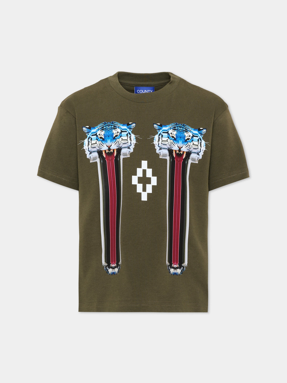 T-shirt verde per bambino con stampa,County Of Milan Kids,F6CMJBTH014 082