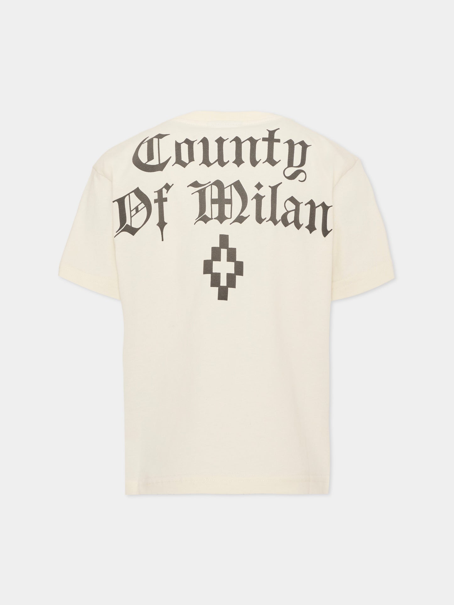T-shirt avorio per bambino con stampa,County Of Milan Kids,F6CMJBTH014 412