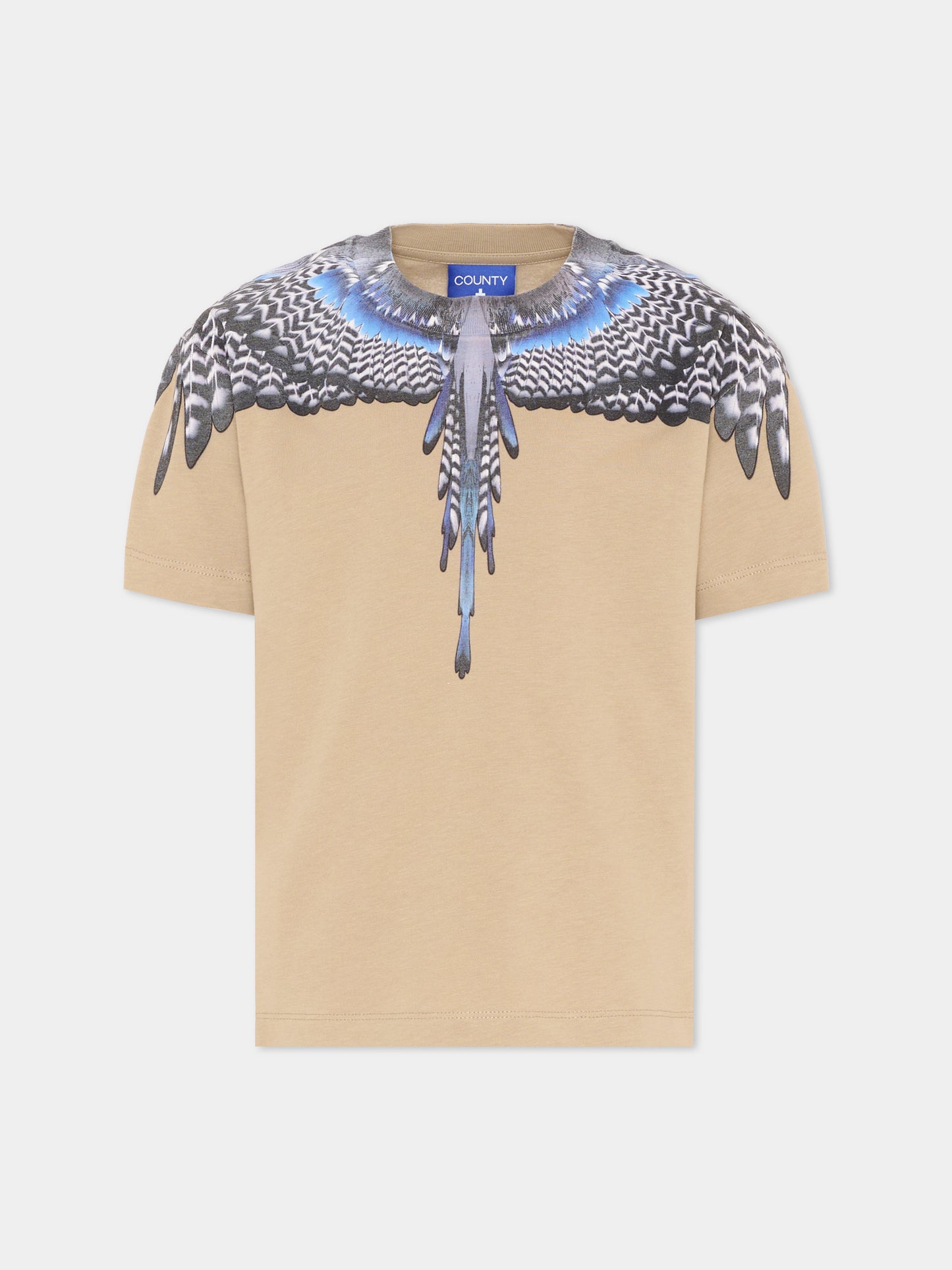 T-shirt beige per bambino con ali,County Of Milan Kids,F6CMJBTH043 092