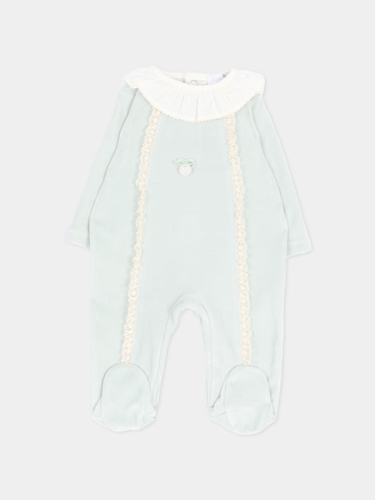 Tutina celeste per neonata con pizzo in ciniglia,Martín Aranda,003-38335 PV03
