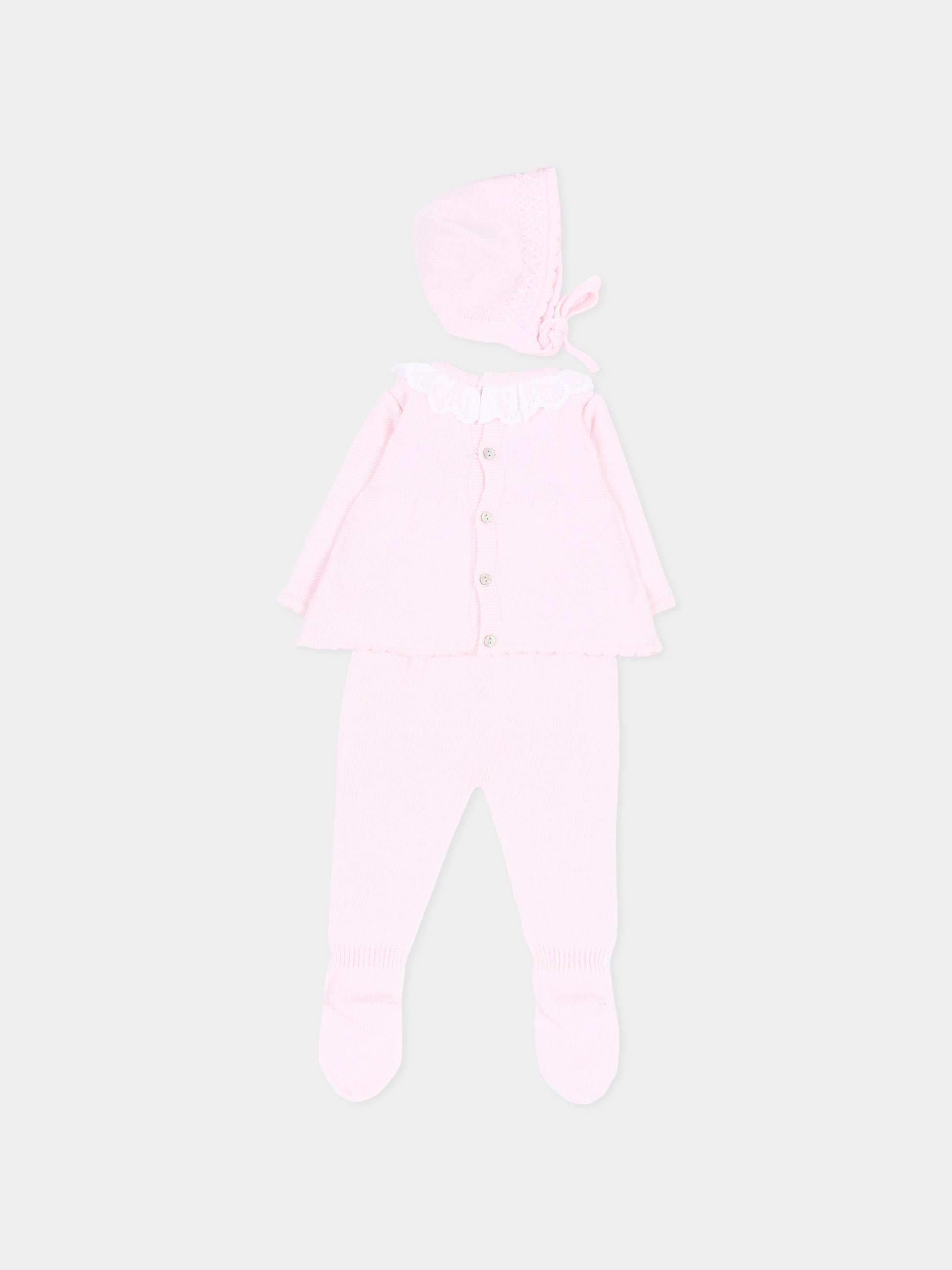 Completo nascita rosa per neonata in maglia,Martín Aranda,004-11322 P03