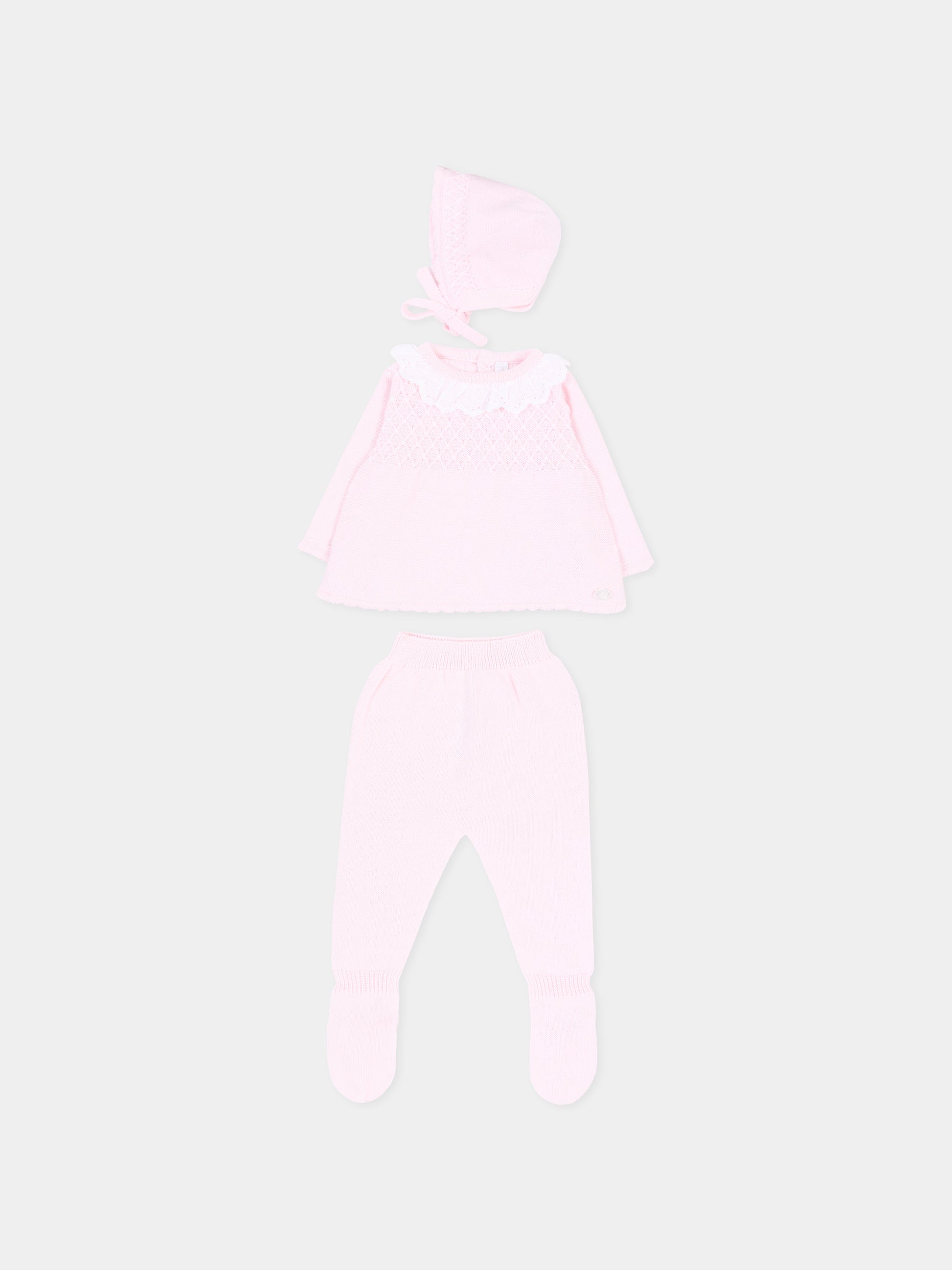 Completo nascita rosa per neonata in maglia,Martín Aranda,004-11322 P03