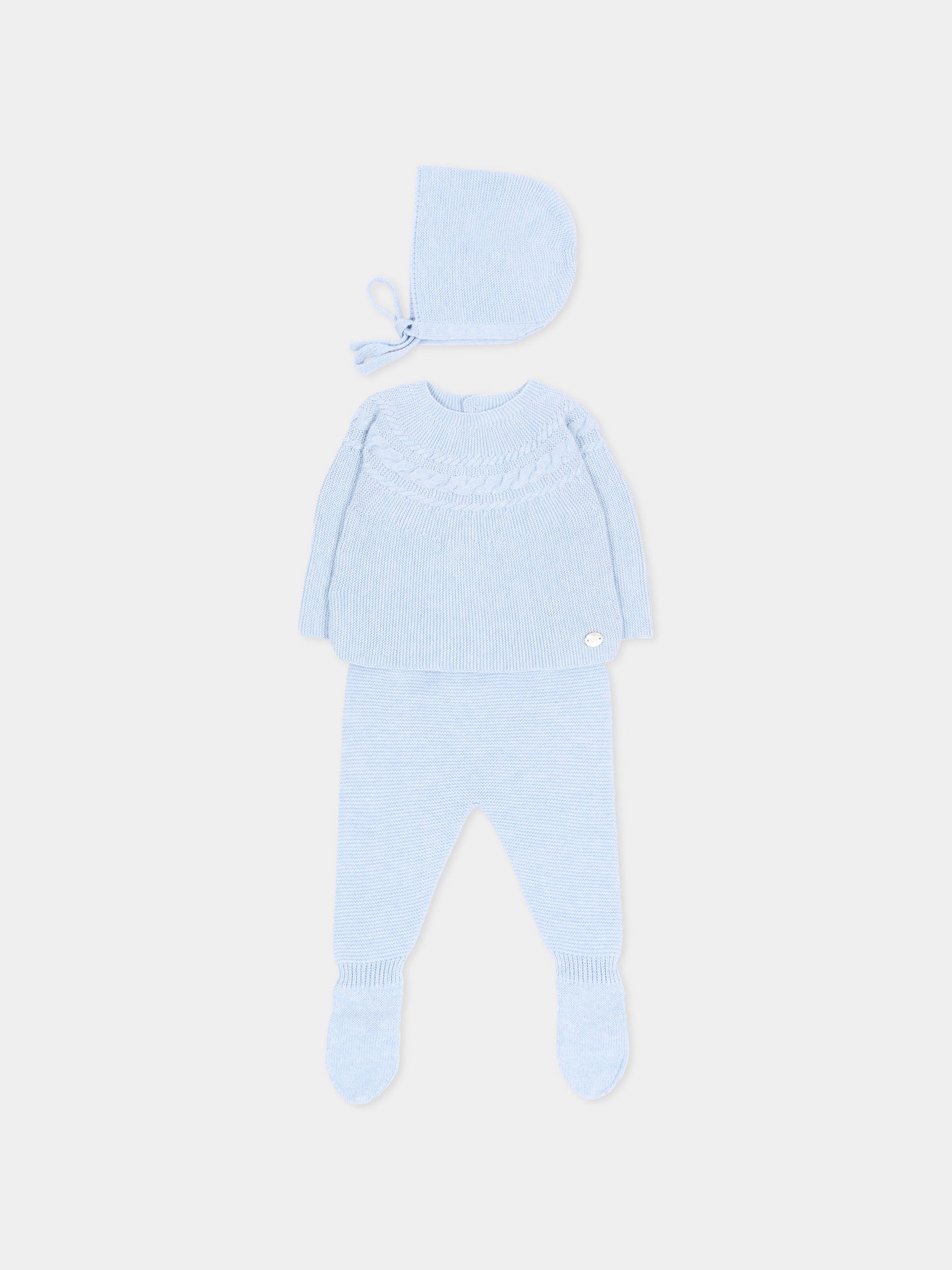 Completo nascita azzurro in maglia per neonato,Martín Aranda,004-11323 C08