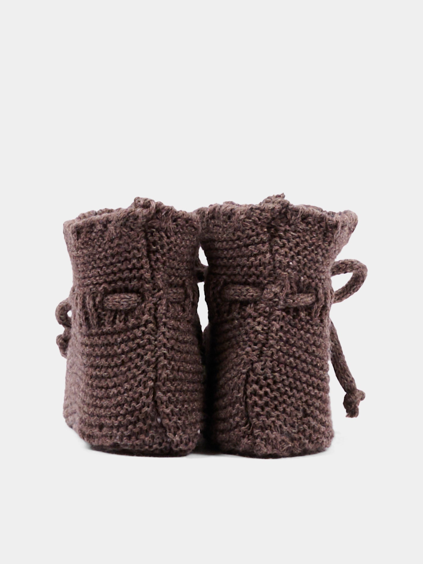Babbucce marroni in maglia per neonati,Martín Aranda,023-10325 B08