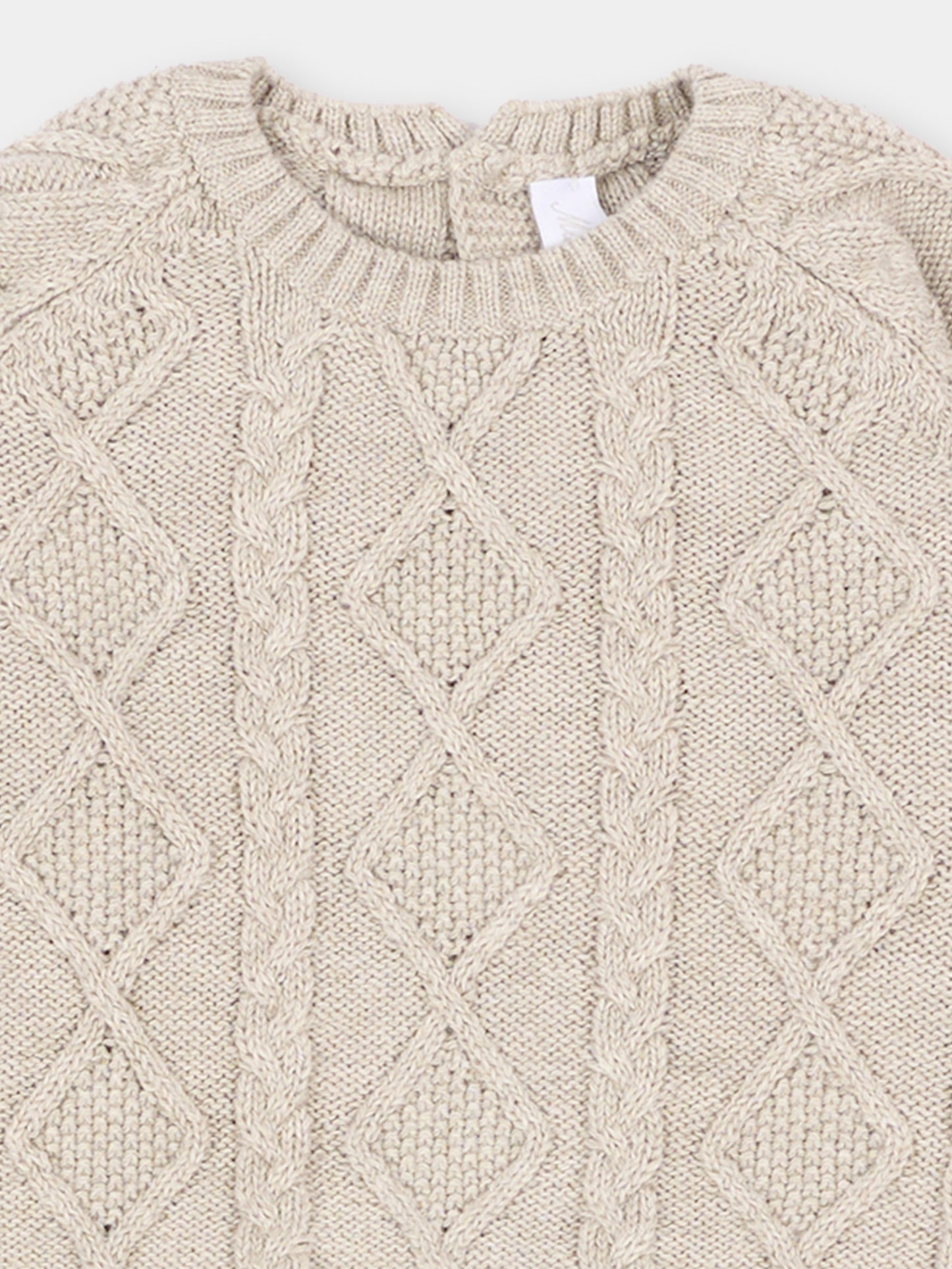 Completo nascita beige in maglia per neonati,Martín Aranda,004-10331 E70