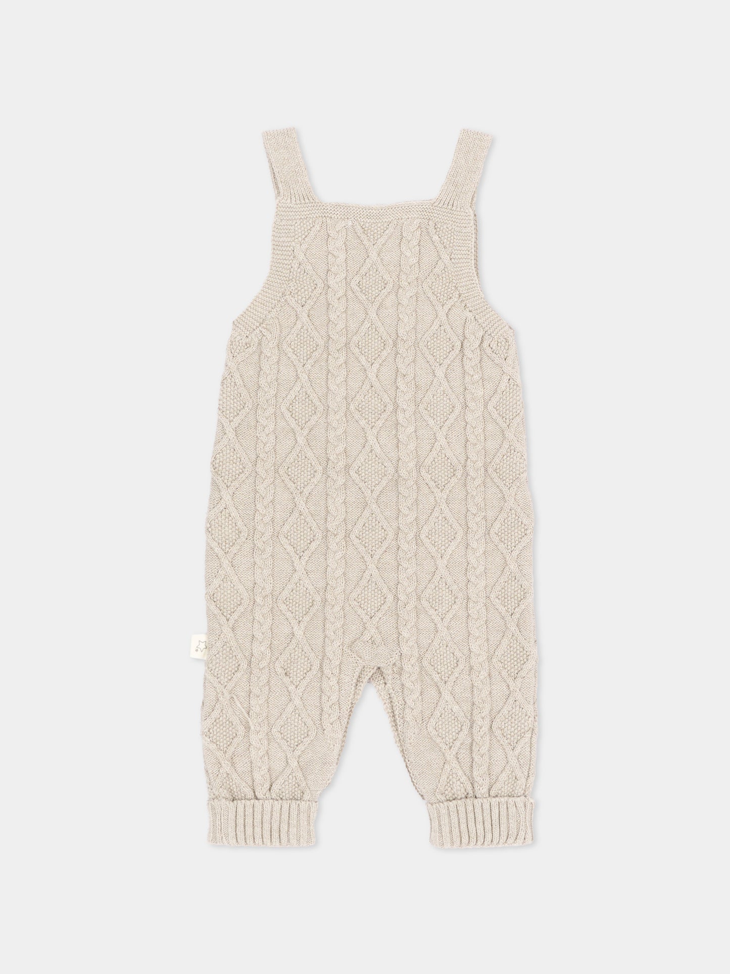 Salopette beige per neonati in maglia,Martín Aranda,016-10331 E70