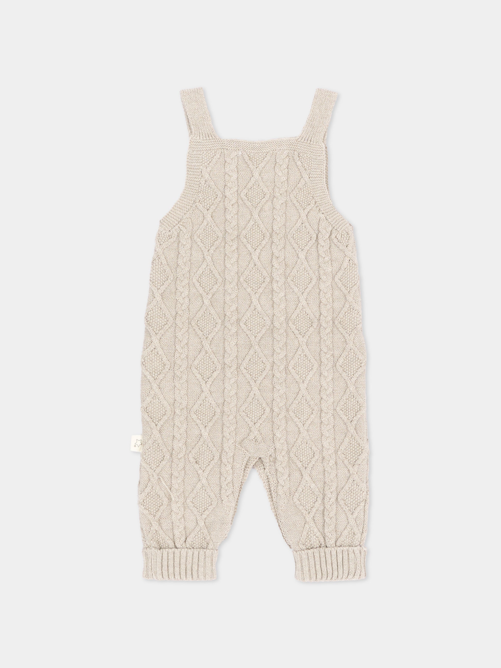 Salopette beige per neonati in maglia,Martín Aranda,016-10331 E70