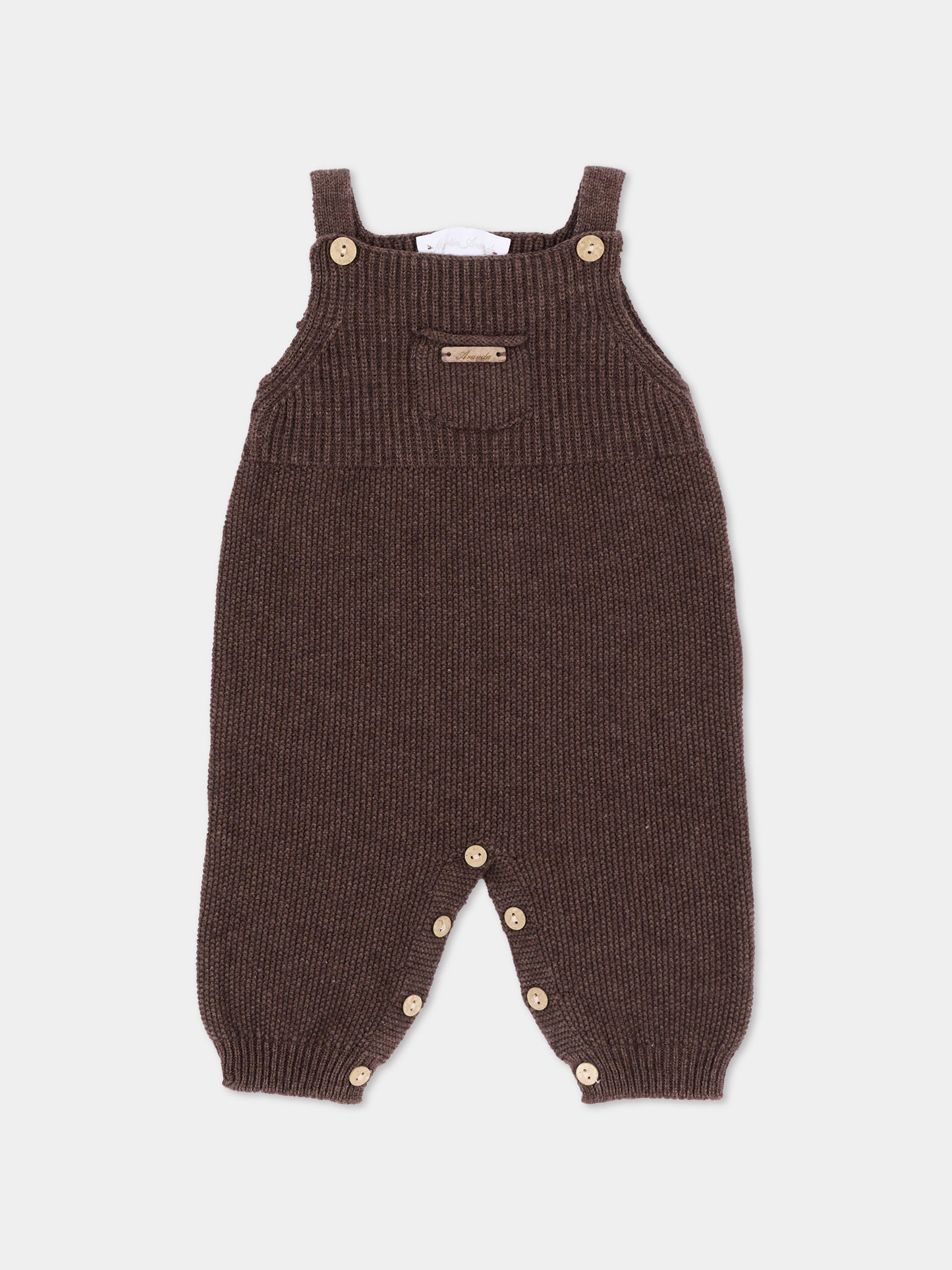 Salopette marrone per neonati in maglia,Martín Aranda,016-10329 B08