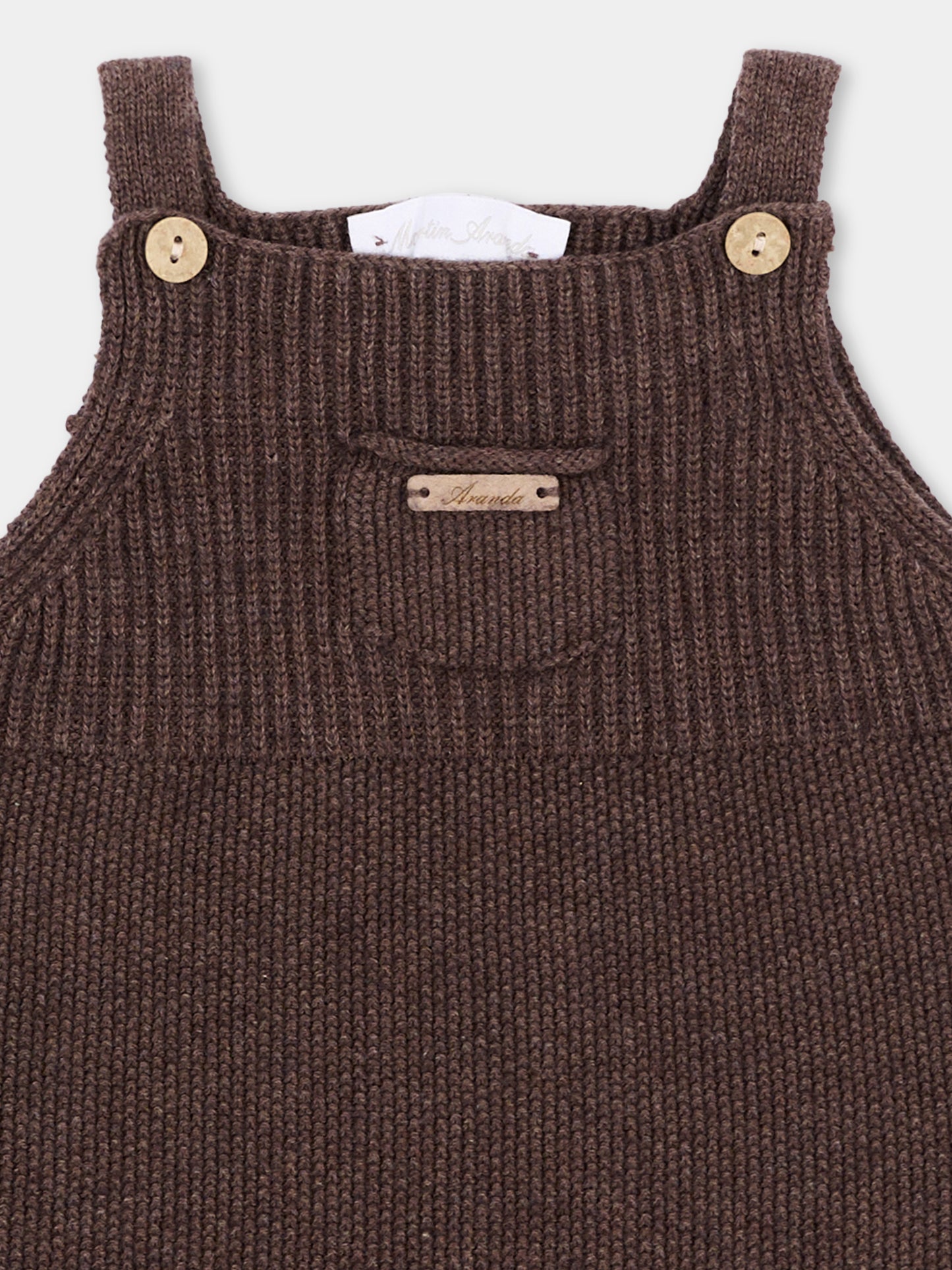 Salopette marrone per neonati in maglia,Martín Aranda,016-10329 B08