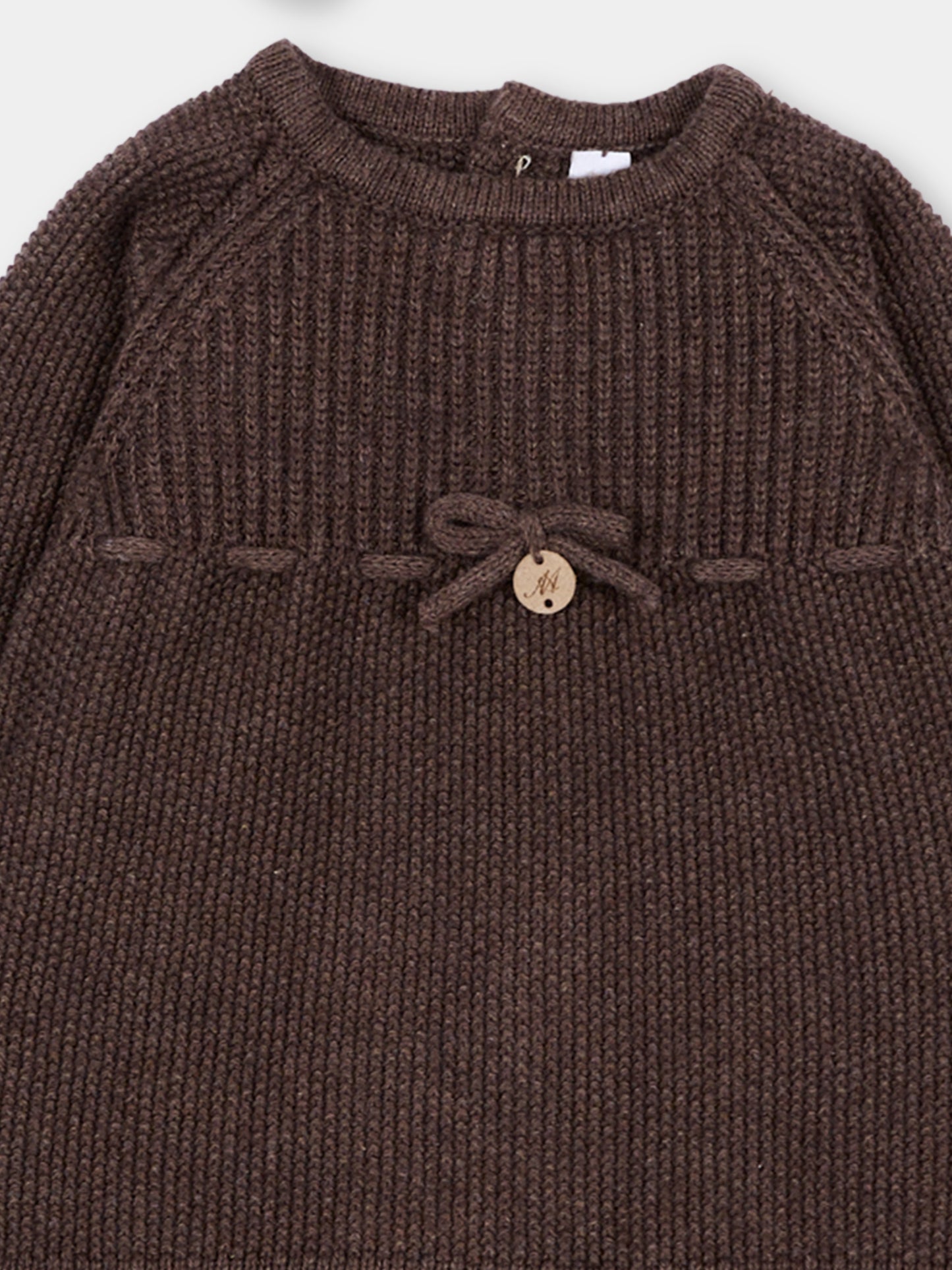 Completo nascita marrone con cuffietta per neonati in maglia,Martín Aranda,004-11329 B08