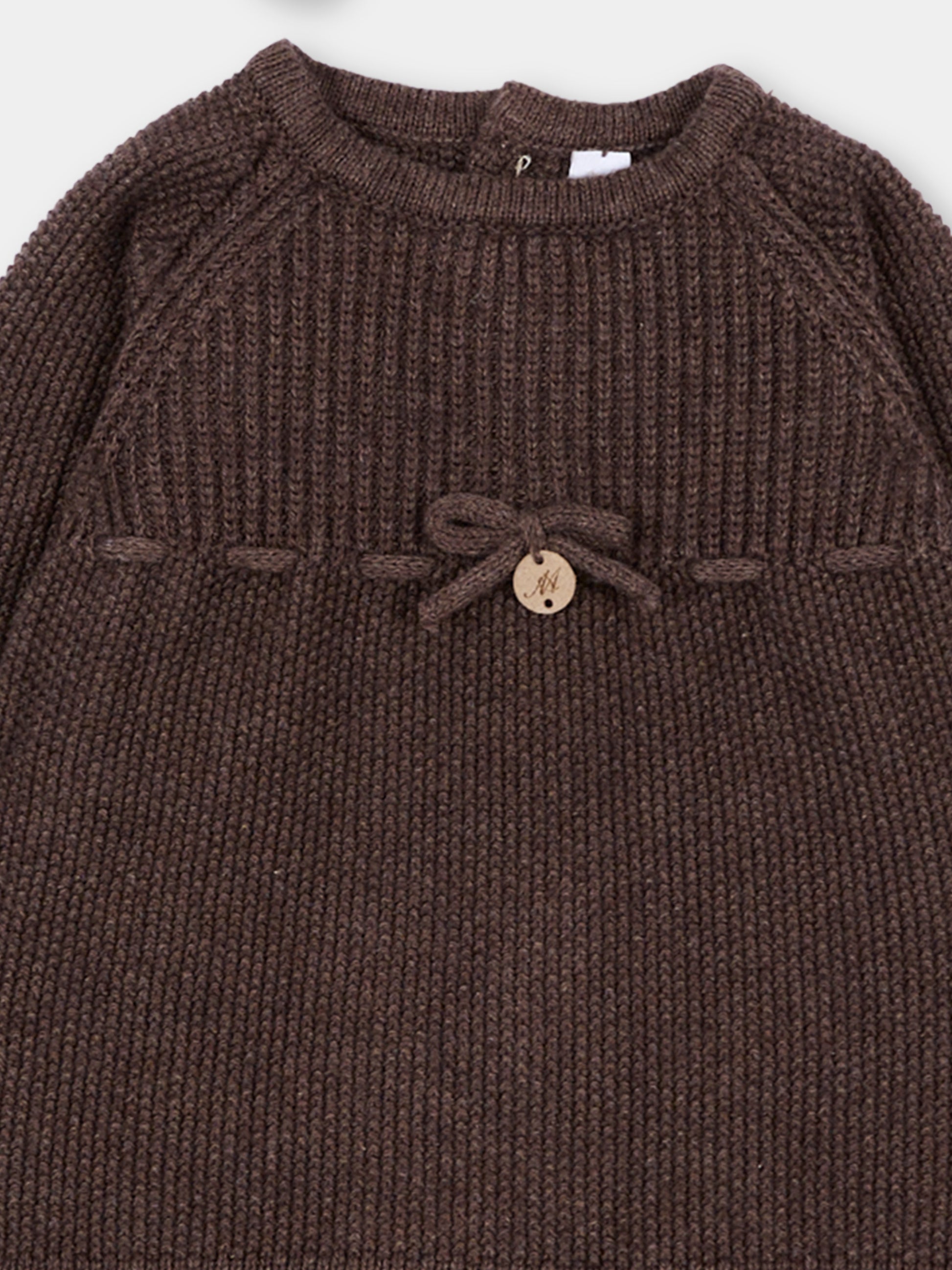 Completo nascita marrone con cuffietta per neonati in maglia,Martín Aranda,004-11329 B08