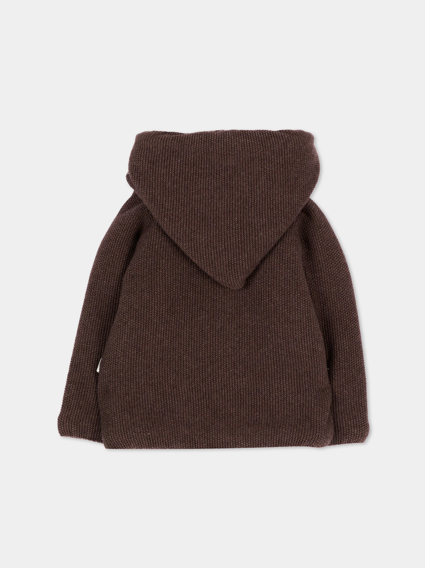 Cappotto marrone per neonati in maglia con cappuccio,Martín Aranda,019-10329 B08