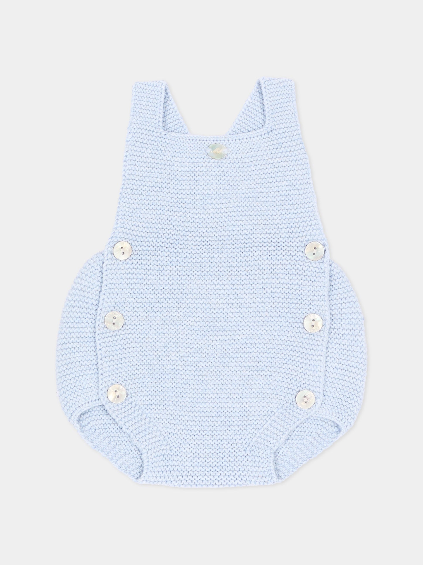 Salopette azzurra per neonato in maglia,Martín Aranda,016-12328 C08