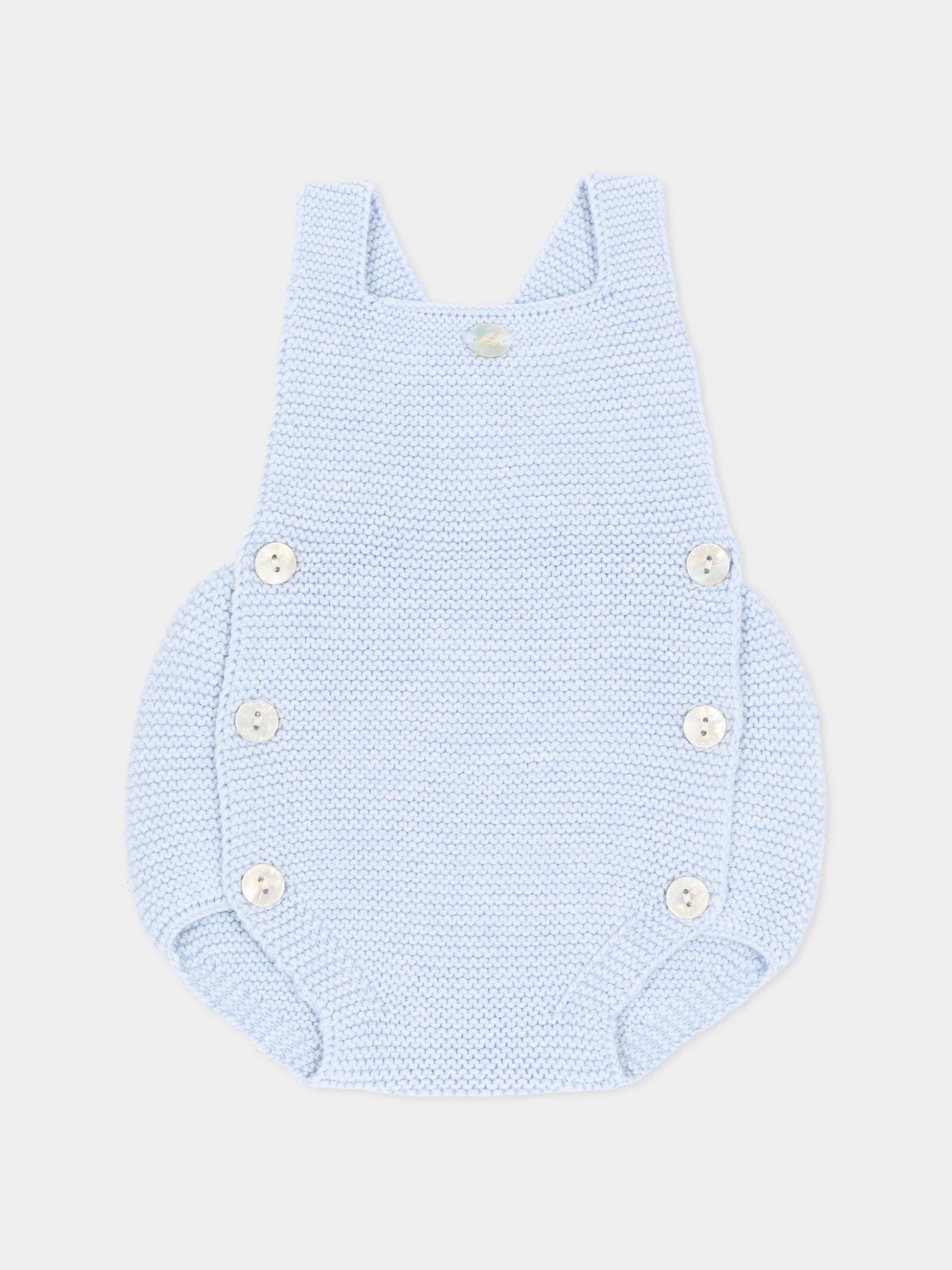 Salopette azzurra per neonato in maglia,Martín Aranda,016-12328 C08