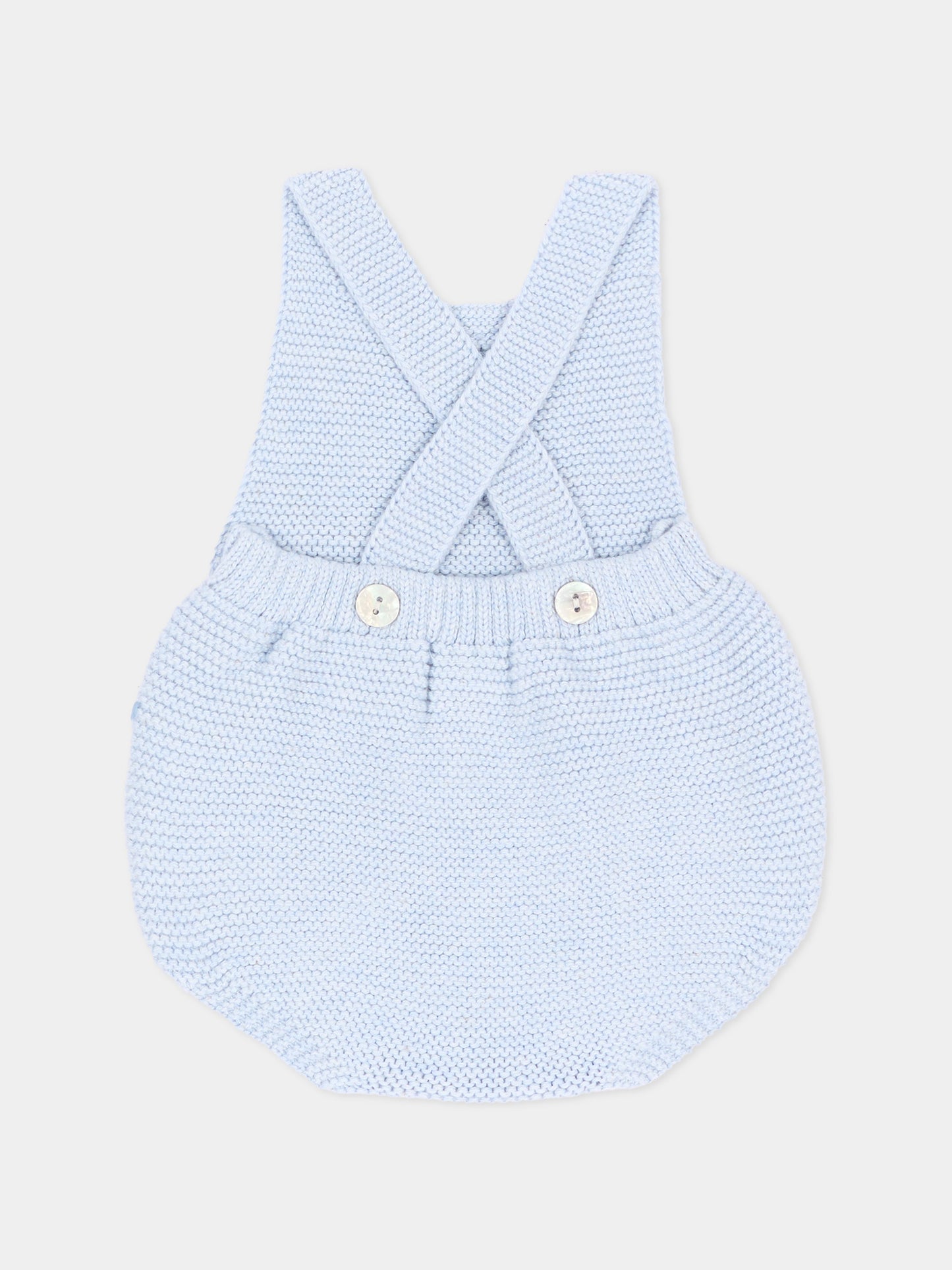 Salopette azzurra per neonato in maglia,Martín Aranda,016-12328 C08
