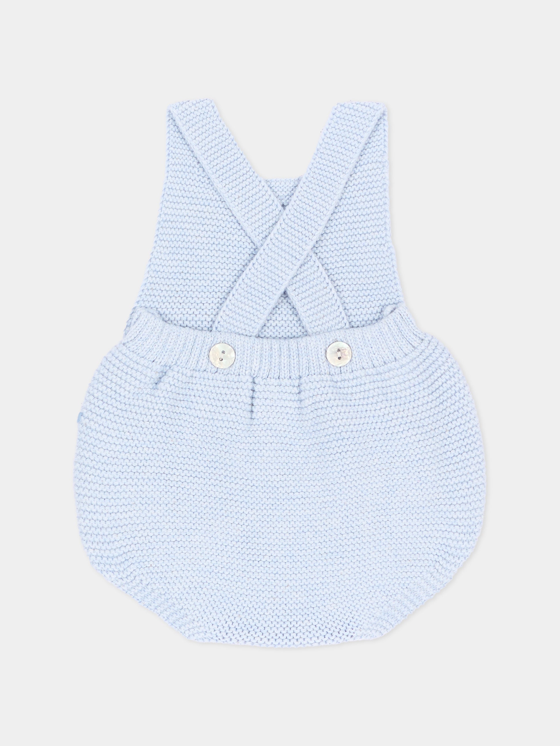 Salopette azzurra per neonato in maglia,Martín Aranda,016-12328 C08