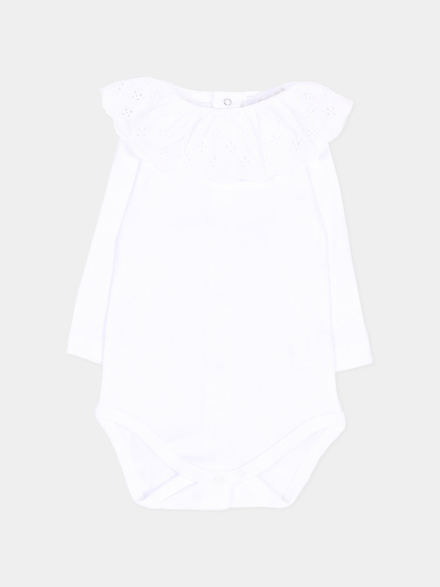 Body bianco per neonata con volant,Martín Aranda,026-20335 PW01