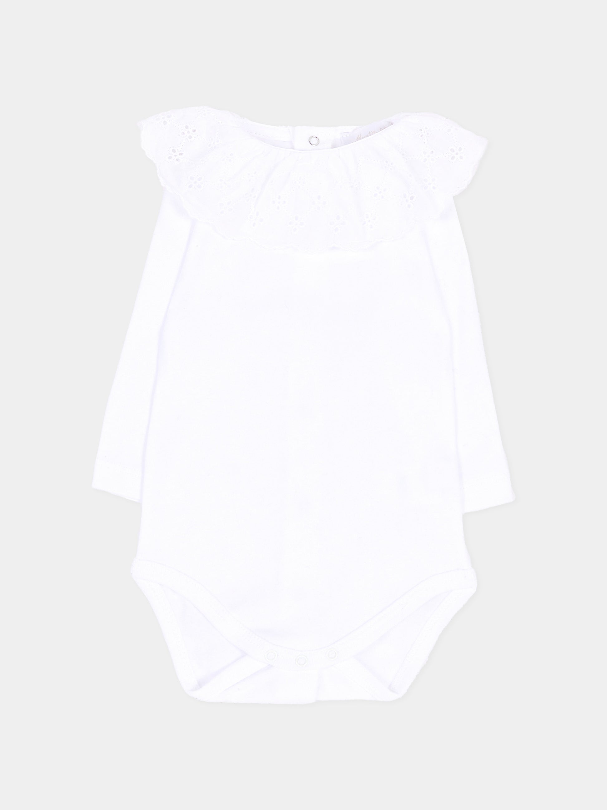 Body bianco per neonata con volant,Martín Aranda,026-20335 PW01