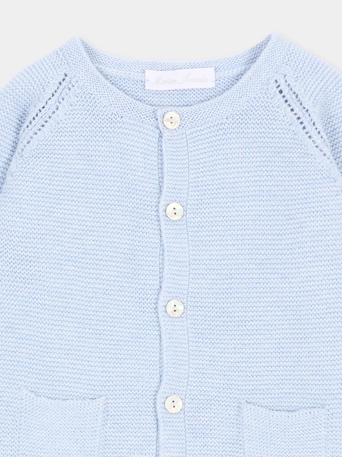 Cardigan celeste per neonato in maglia,Martín Aranda,045-11320 C08