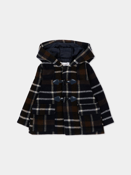 Cappotto blu per neonato tartan,Patachou,PAP 47 CA4333321 N0024