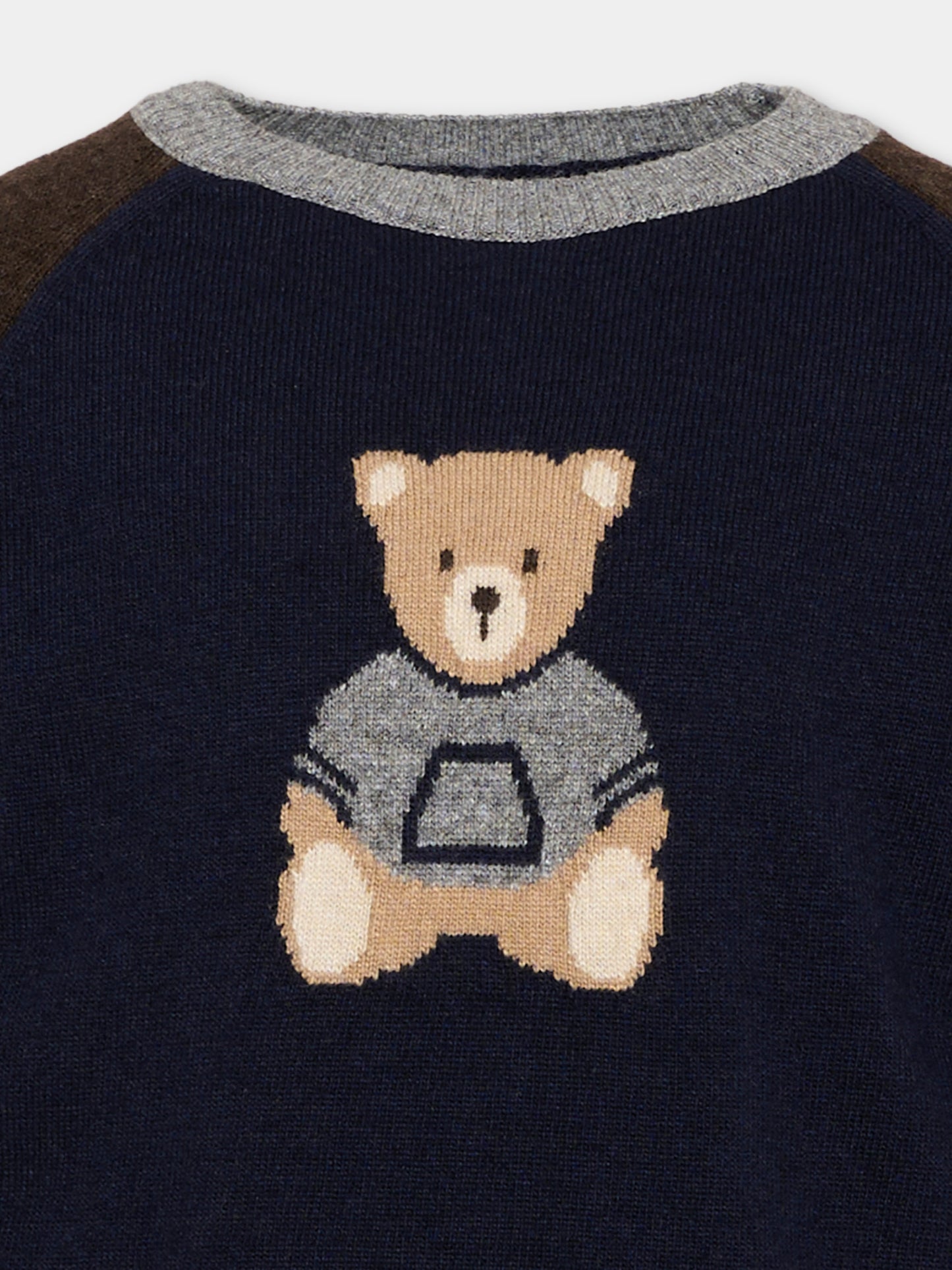 Maglione blu per bambino con orsetto,Patachou,PAP 47 SWE4333324 360