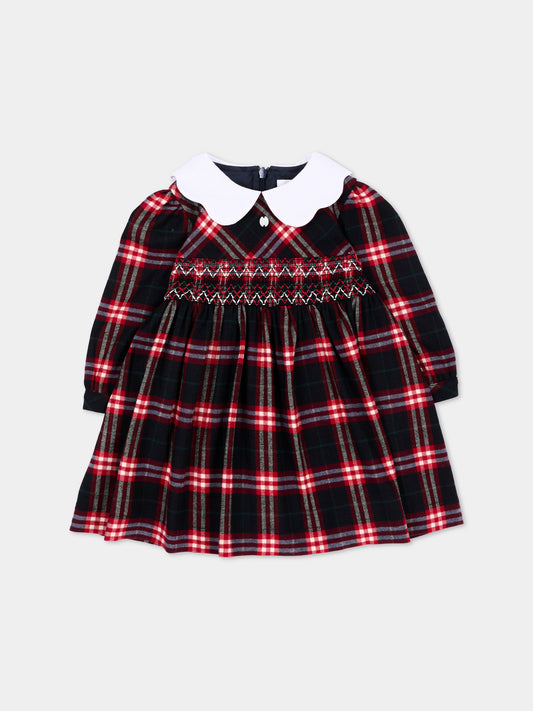 Abito elegante blu tartan per neonata,Patachou,PAP 47 VET4333262 Z0162