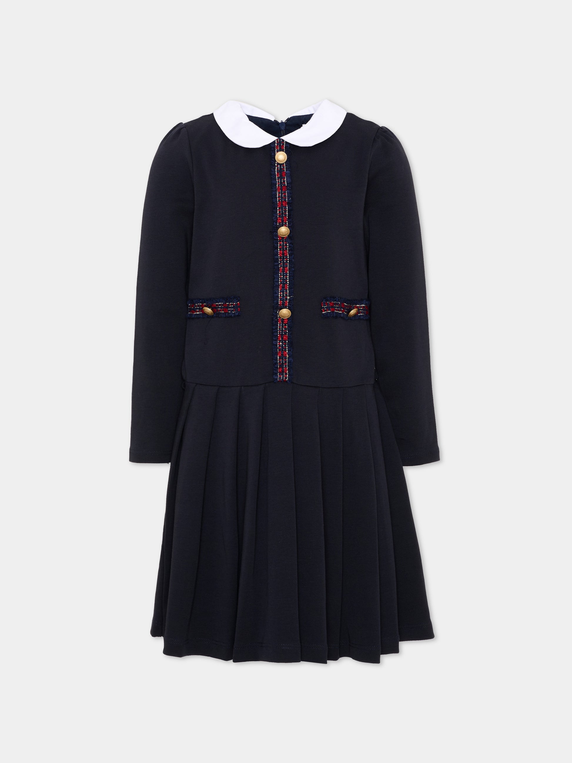 Abito elegante blu per bambina,Patachou,PAP 47 VET4333267 360