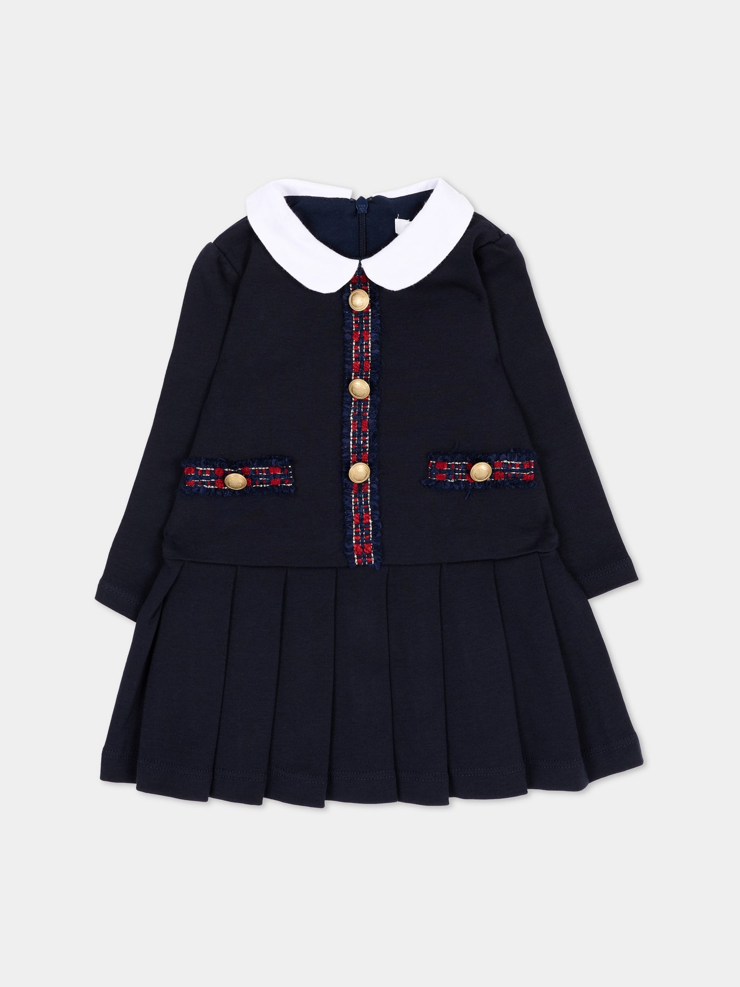 Abito elegante blu per neonata,Patachou,PAP 47 VET4333267 360
