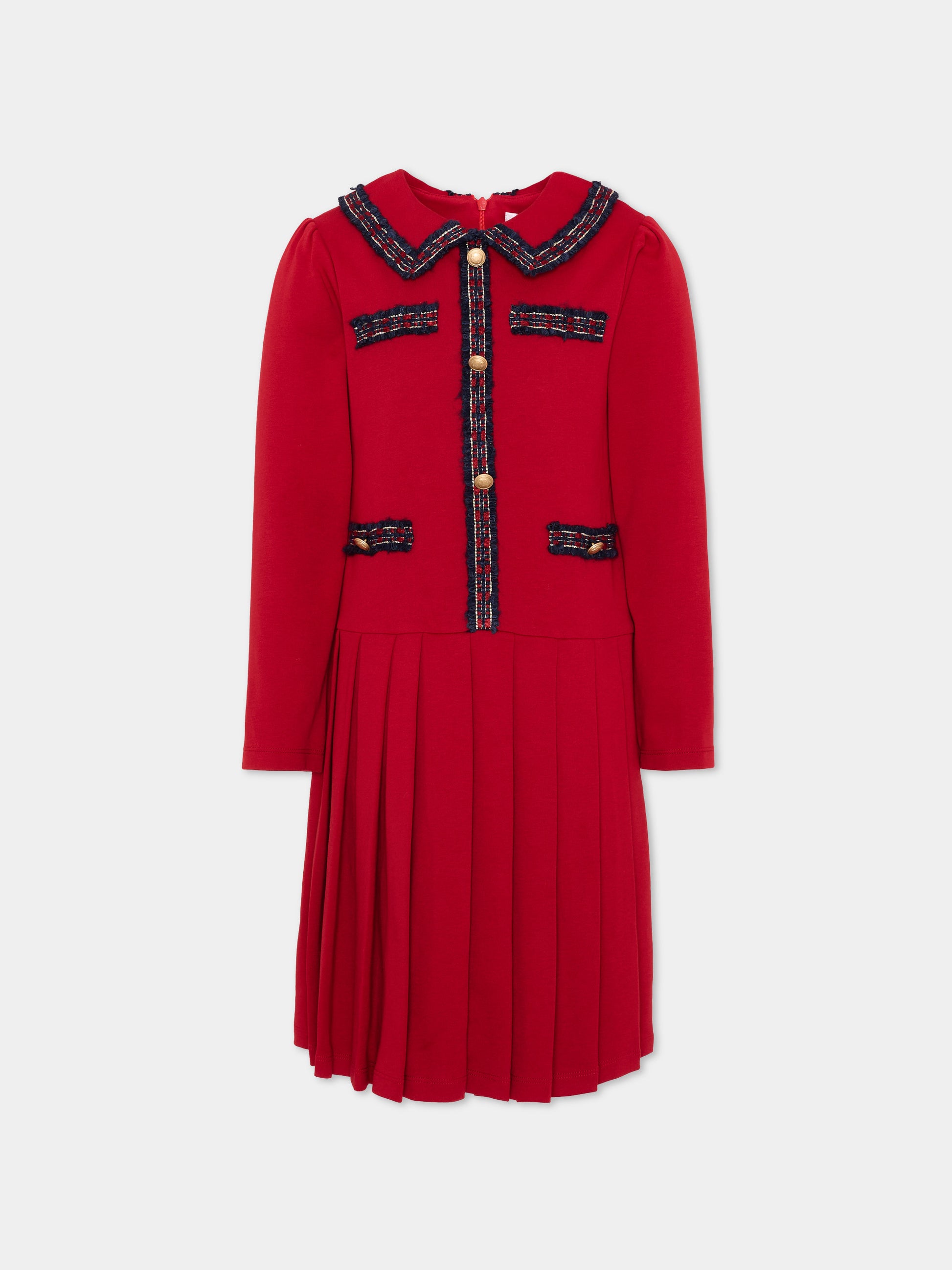 Abito elegante rosso per bambina,Patachou,PAP 47 VET4333474 960