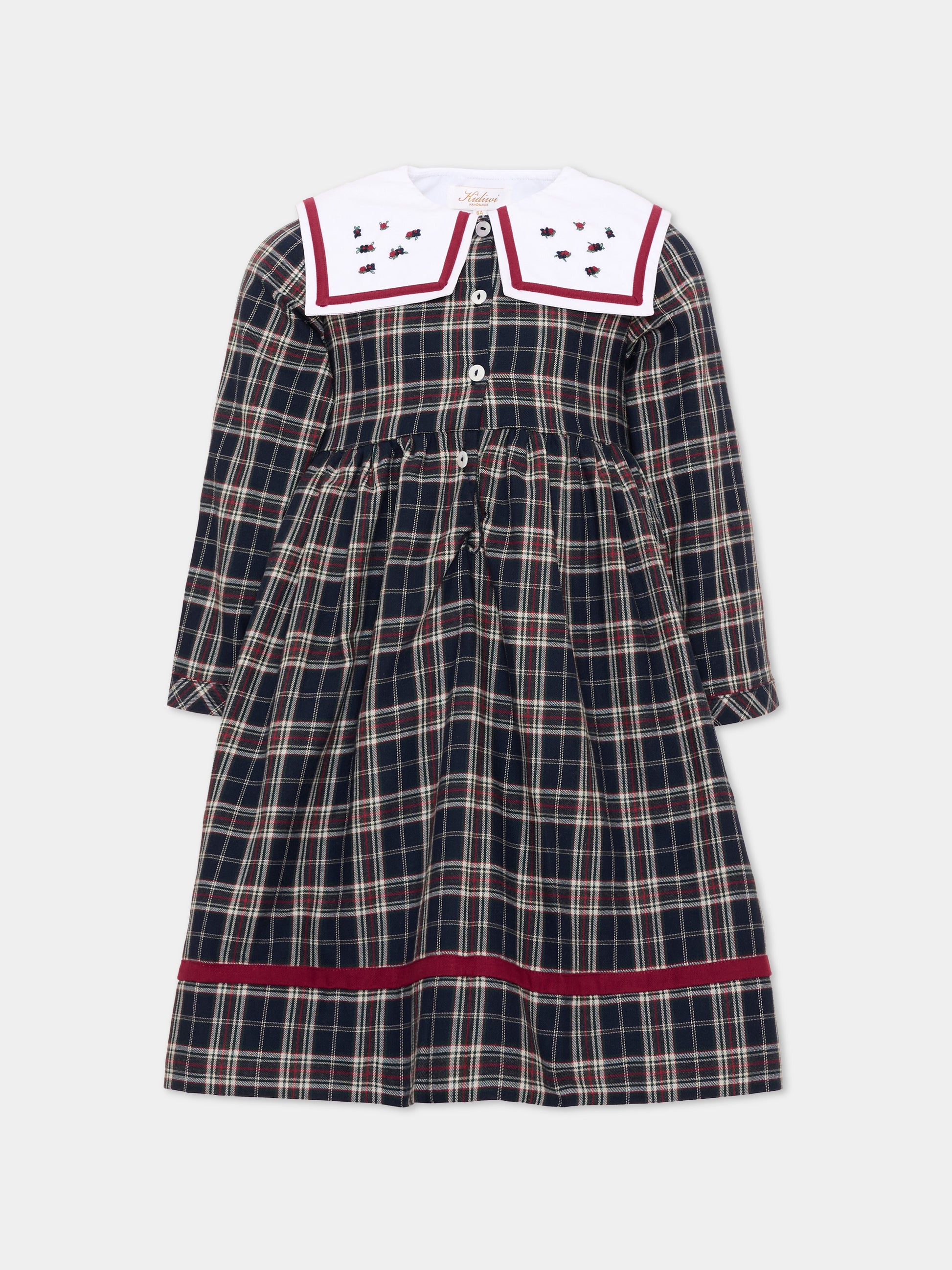 Vestito a manica lunga blu per bambina,Kidiwi Handmade,37271 TC324