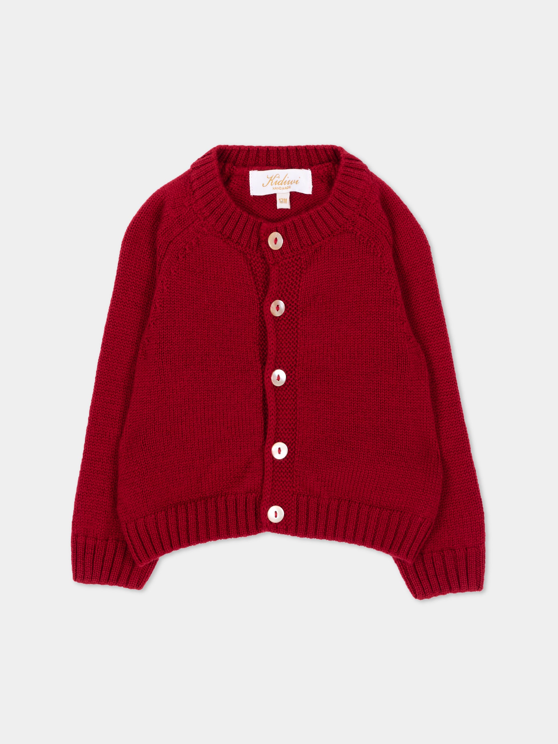 Cardigan bordeaux per neonata,Kidiwi Handmade,M0010BUR